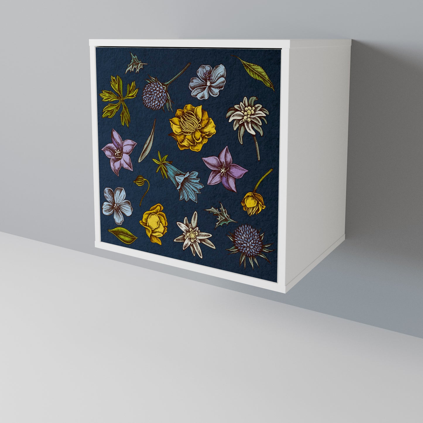 FLOWERS ON NAVY BLUE Aparador de 1 Porta
