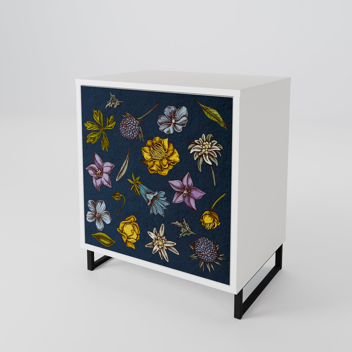 FLOWERS ON NAVY BLUE Aparador de 1 Porta