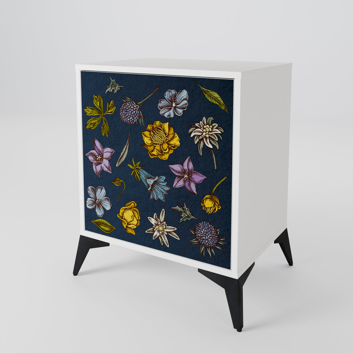 FLOWERS ON NAVY BLUE Aparador de 1 Porta