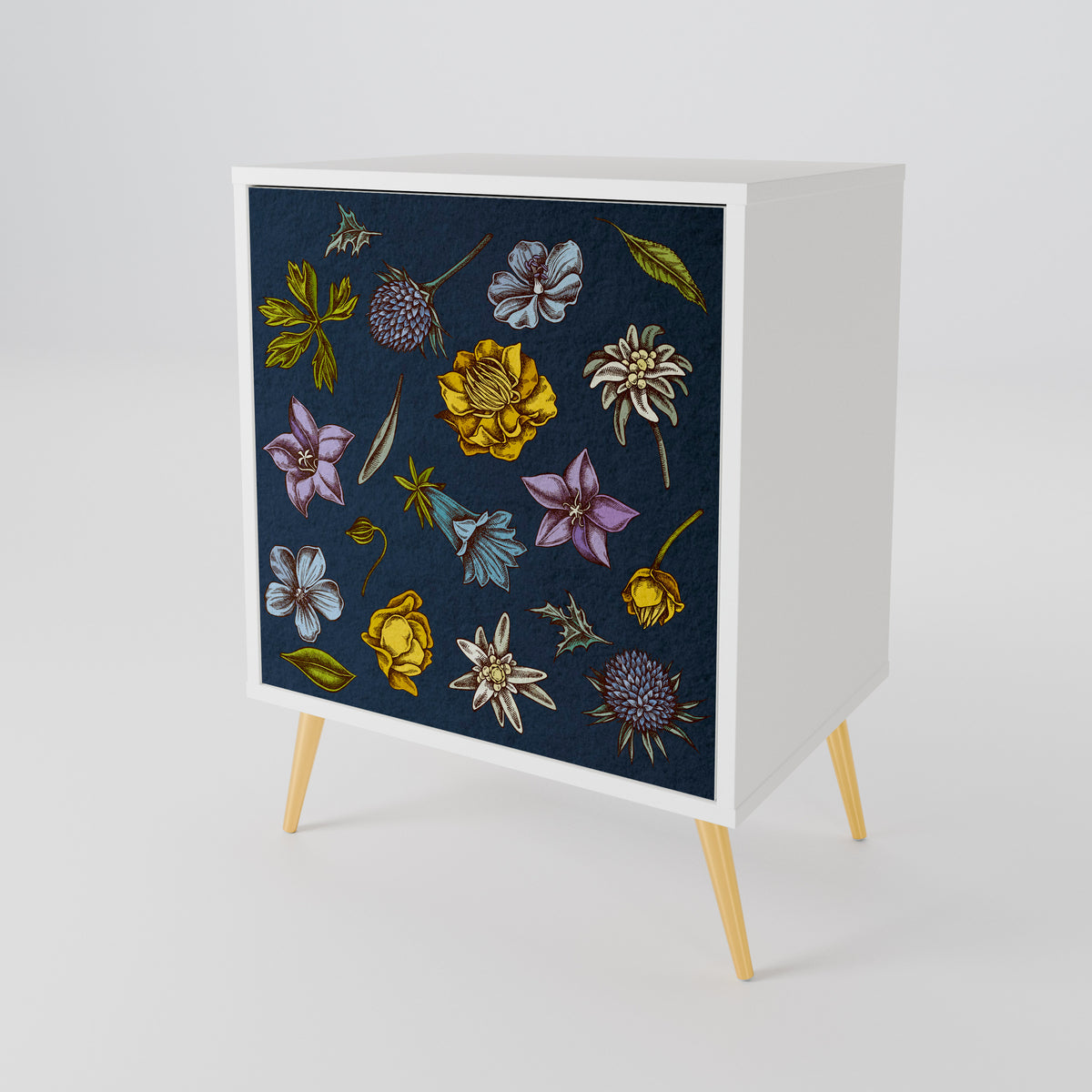 FLOWERS ON NAVY BLUE Aparador de 1 Porta