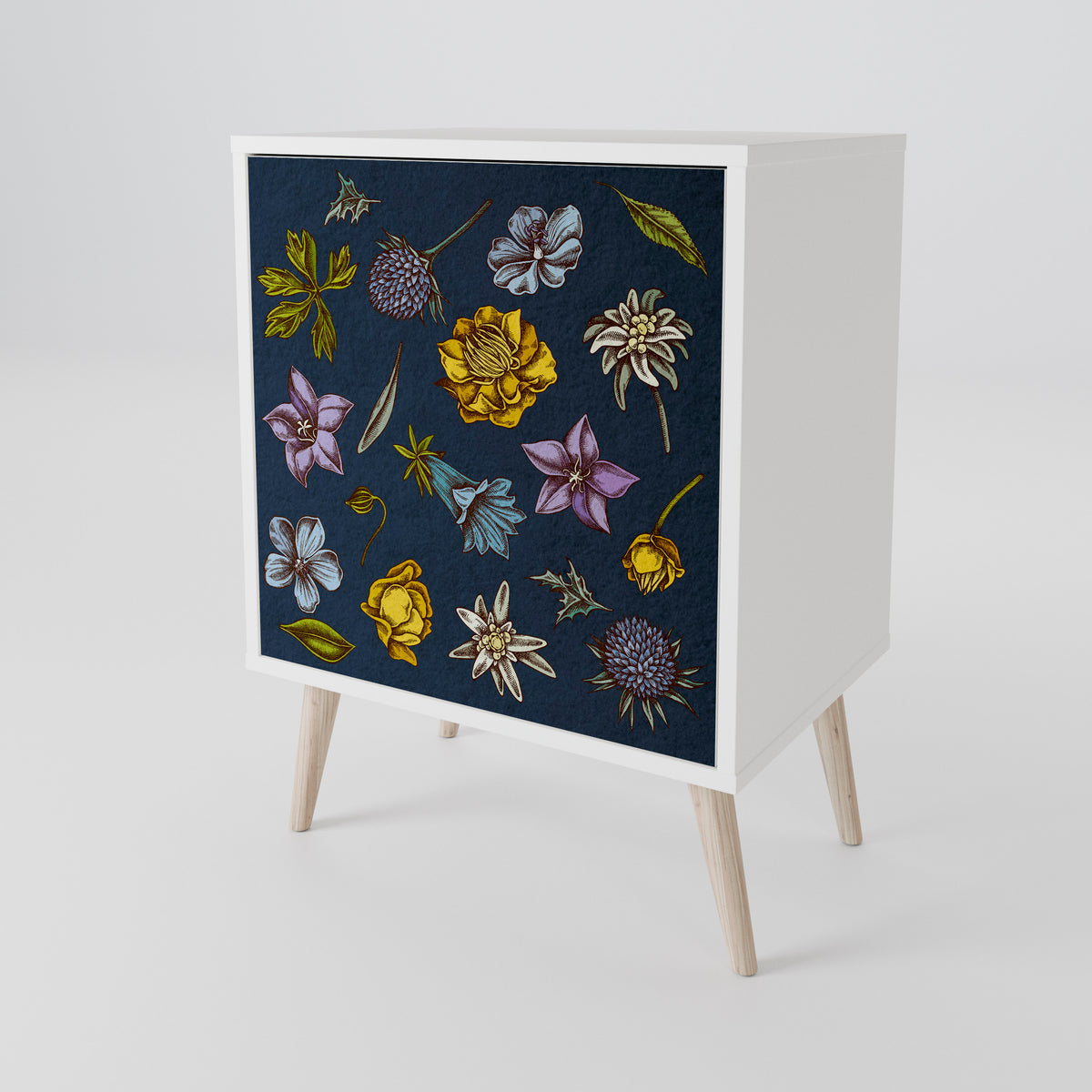 FLOWERS ON NAVY BLUE Aparador de 1 Porta