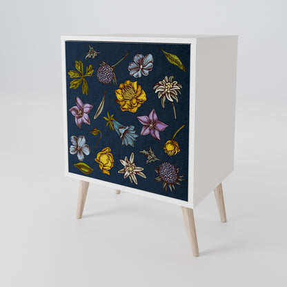 FLOWERS ON NAVY BLUE Aparador de 1 Porta