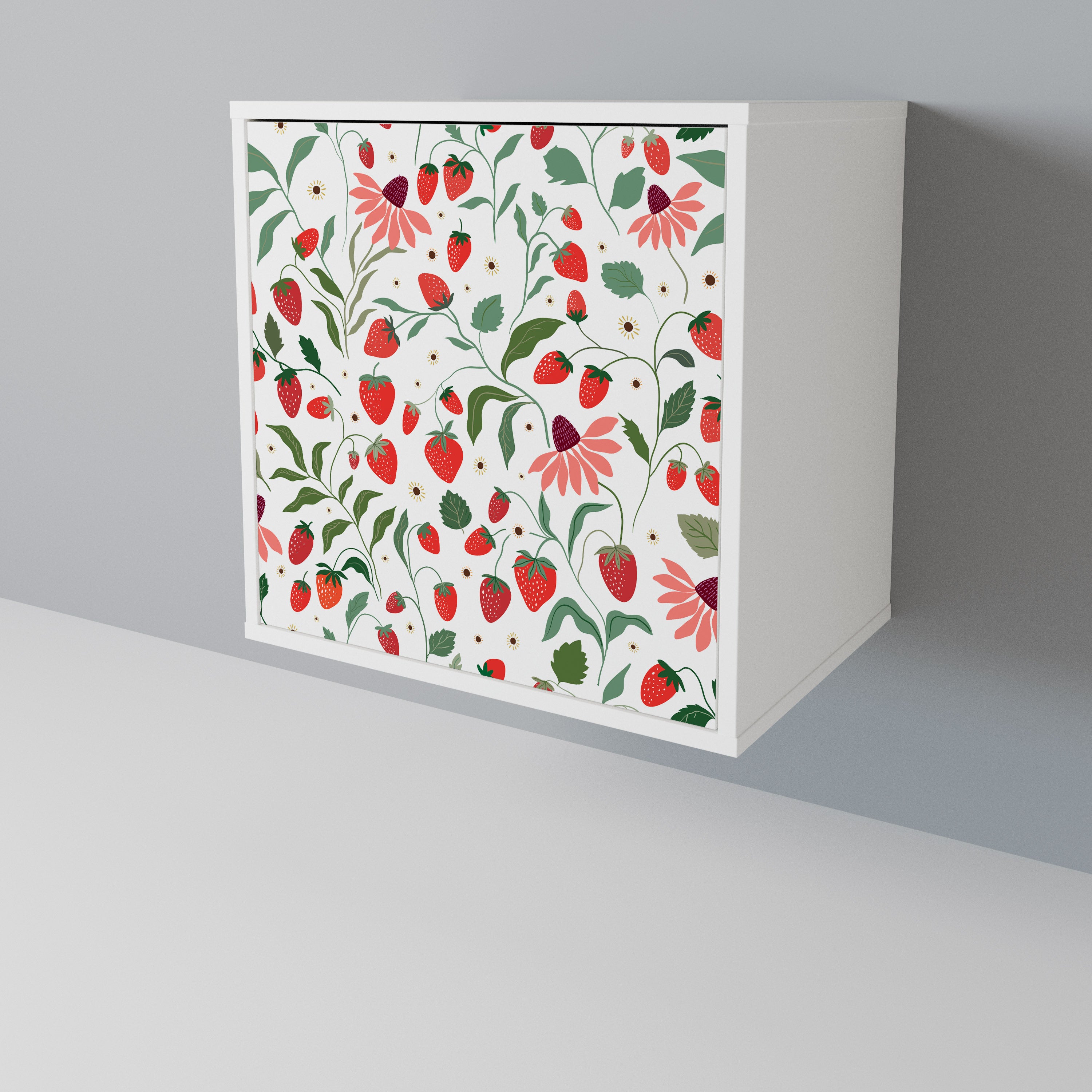 FLOWERS AND STRAWBERRIES Aparador de 1 Porta