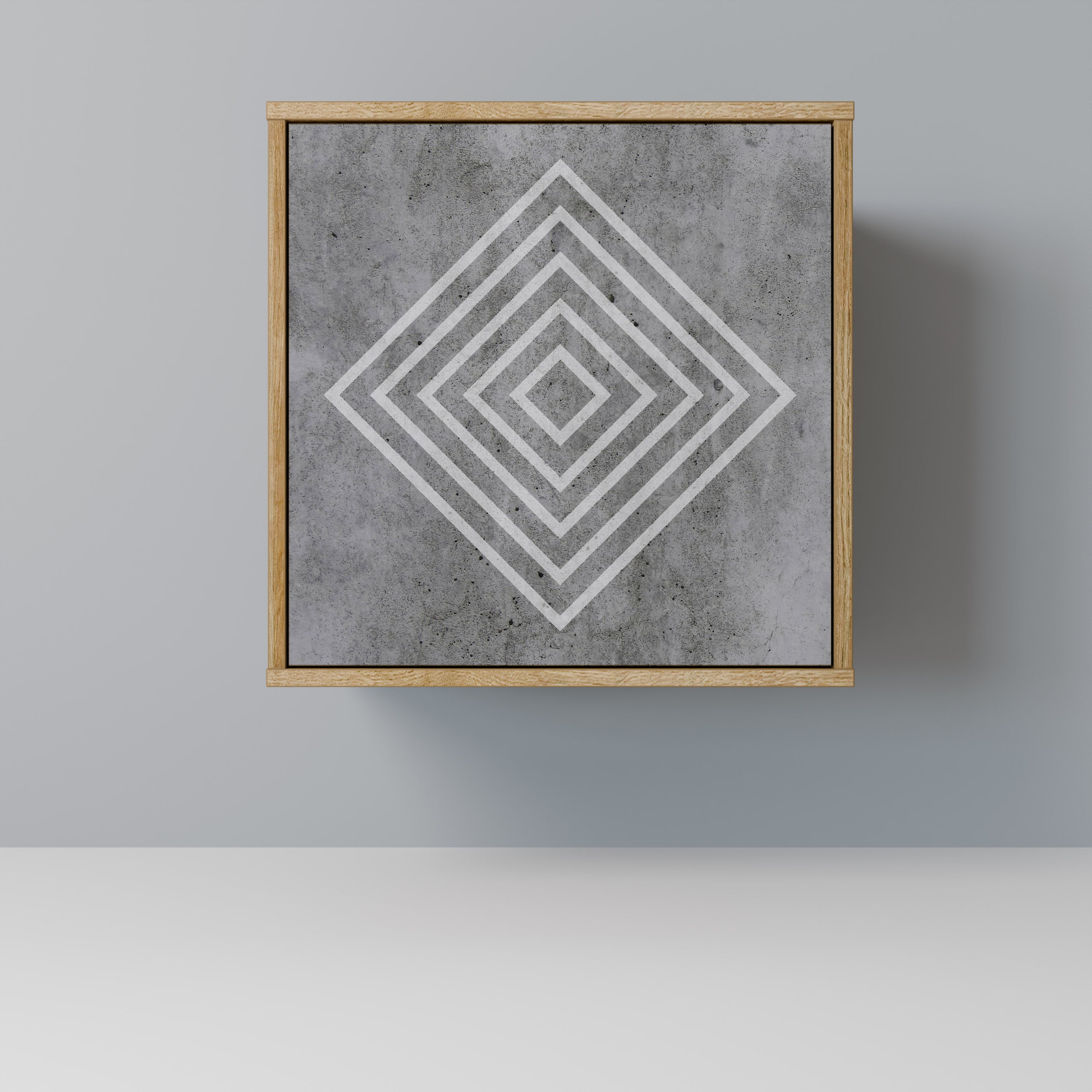 POLYGONAL ARTISTRY Aparador de 1 Porta em Efeito Carvalho