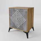 POLYGONAL ARTISTRY 1-Door Sideboard in Oak Effect