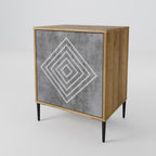 POLYGONAL ARTISTRY 1-Door Sideboard in Oak Effect