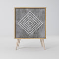 POLYGONAL ARTISTRY 1-Door Sideboard in Oak Effect