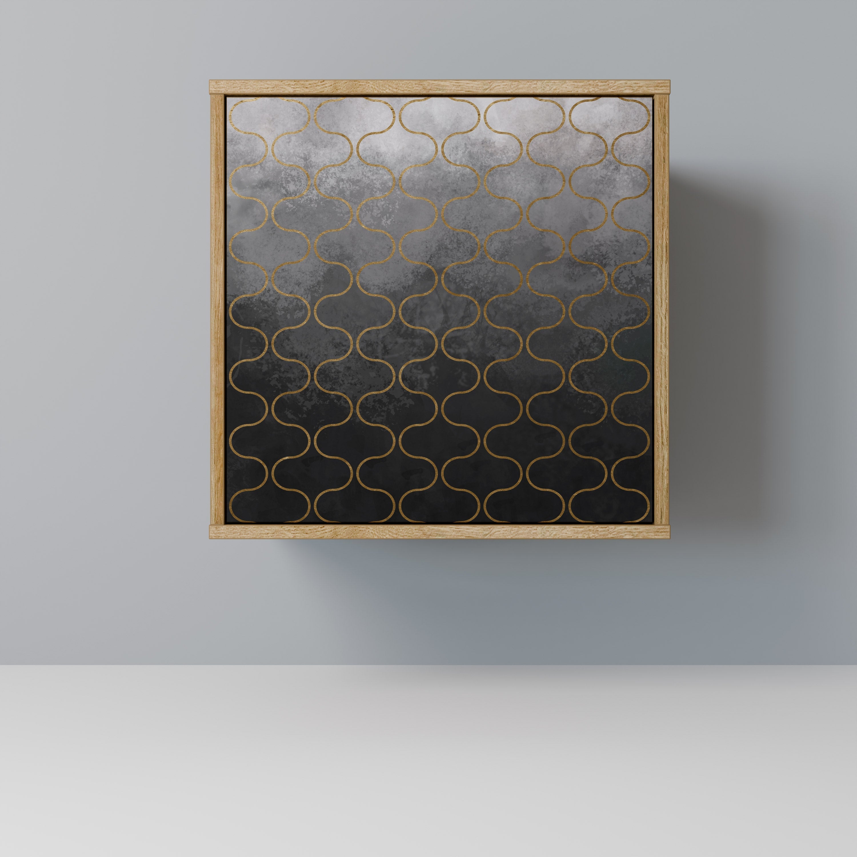 TESSELATED GRAYISH Aparador de 1 Porta em Efeito Carvalho