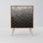 TESSELATED GRAYISH Aparador de 1 Porta em Efeito Carvalho