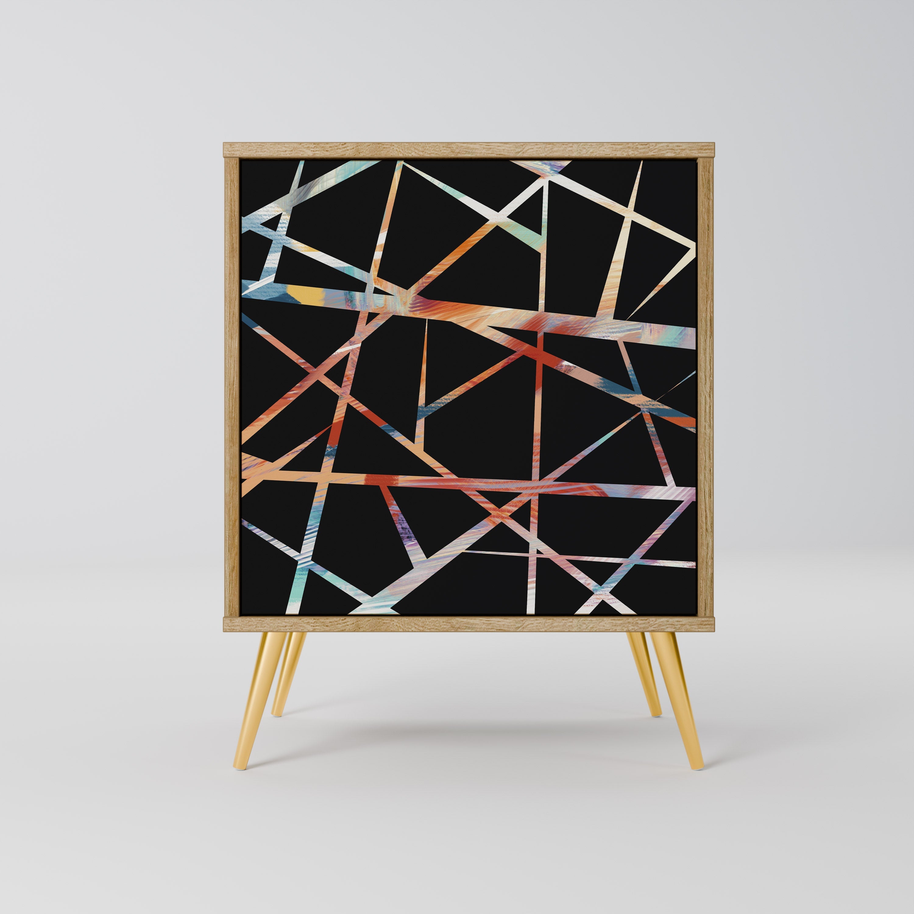 POLYGON VERVE Aparador de 1 Porta em Efeito Carvalho