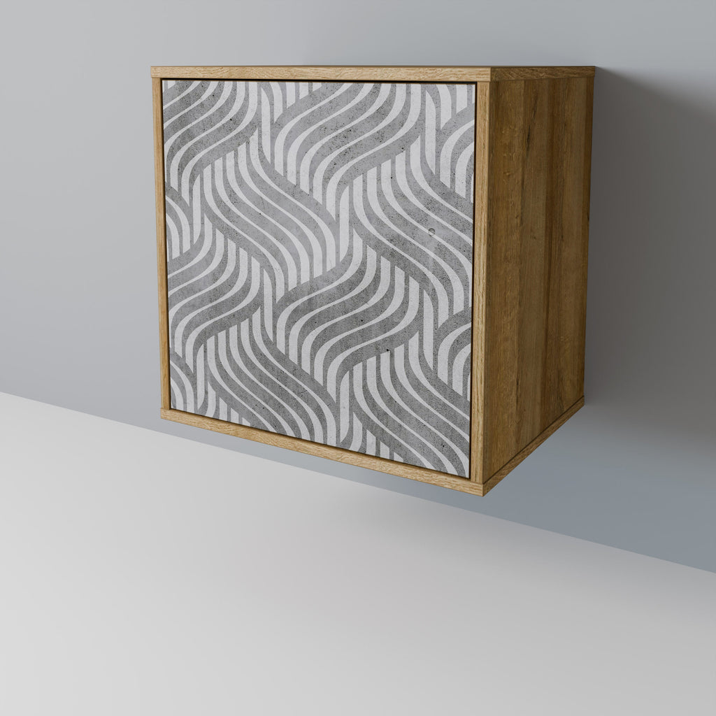 CONCRETE MOVEMENT Aparador de 1 Porta em Efeito Carvalho