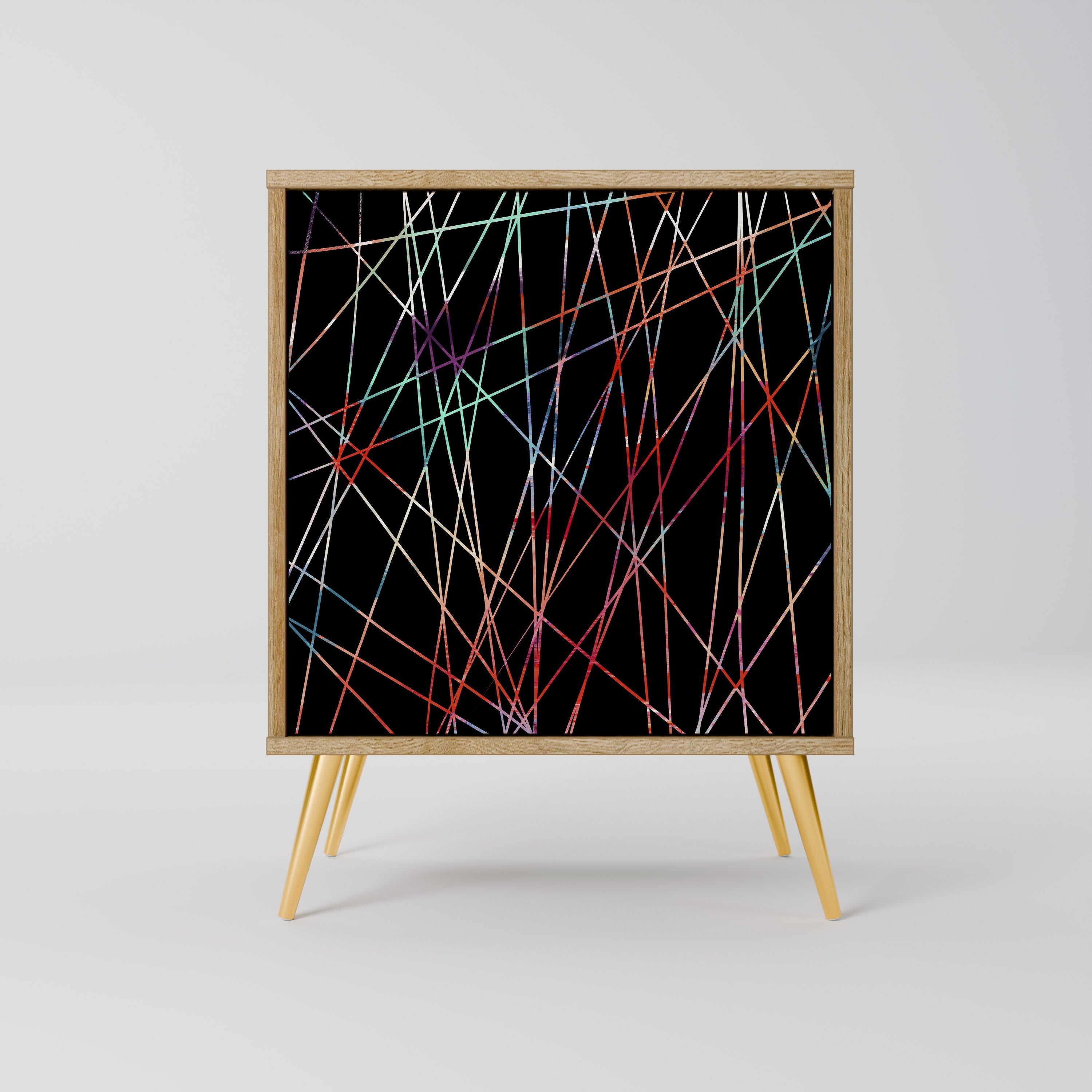 LUMINOUS SNARE Aparador de 1 Porta em Efeito Carvalho