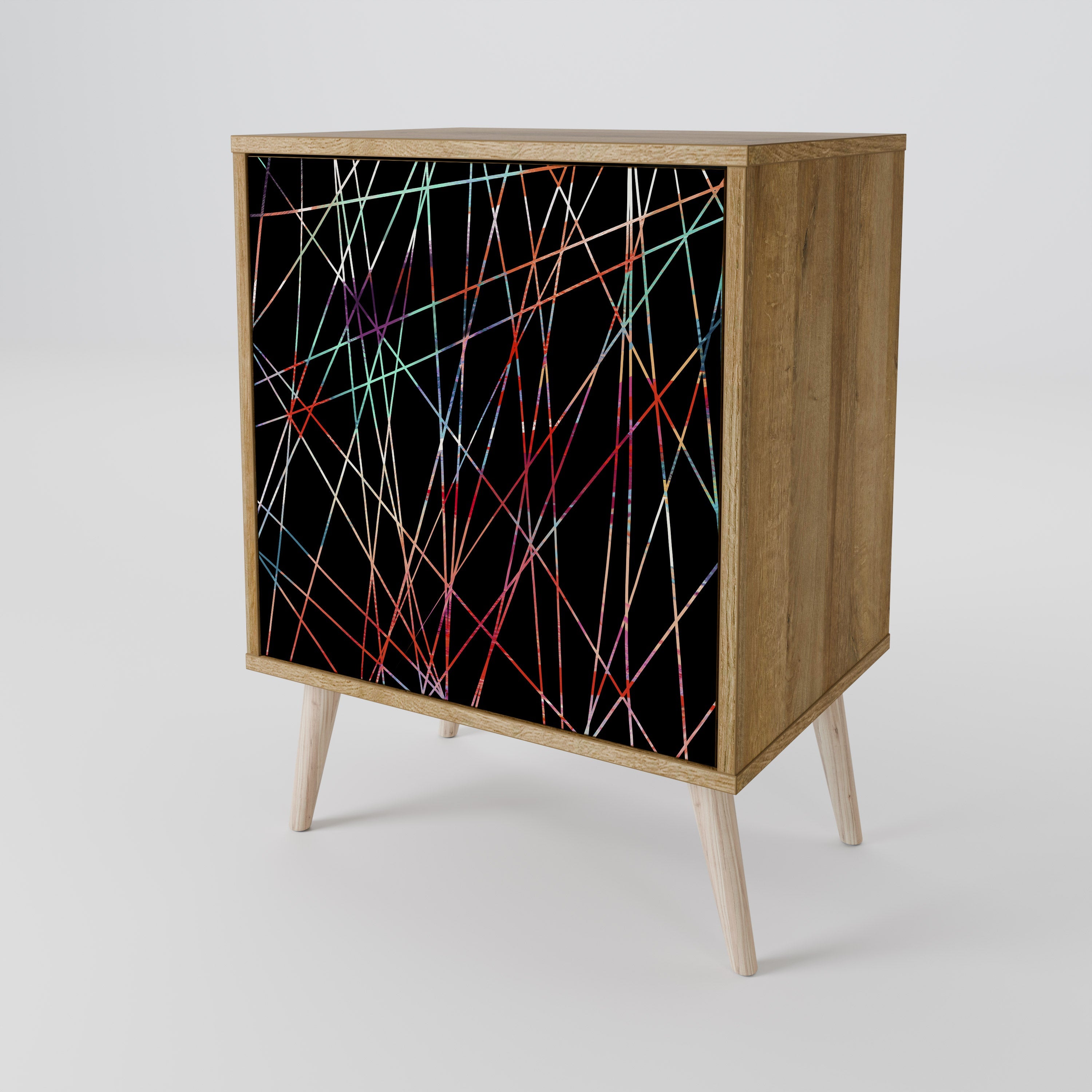 LUMINOUS SNARE Aparador de 1 Porta em Efeito Carvalho