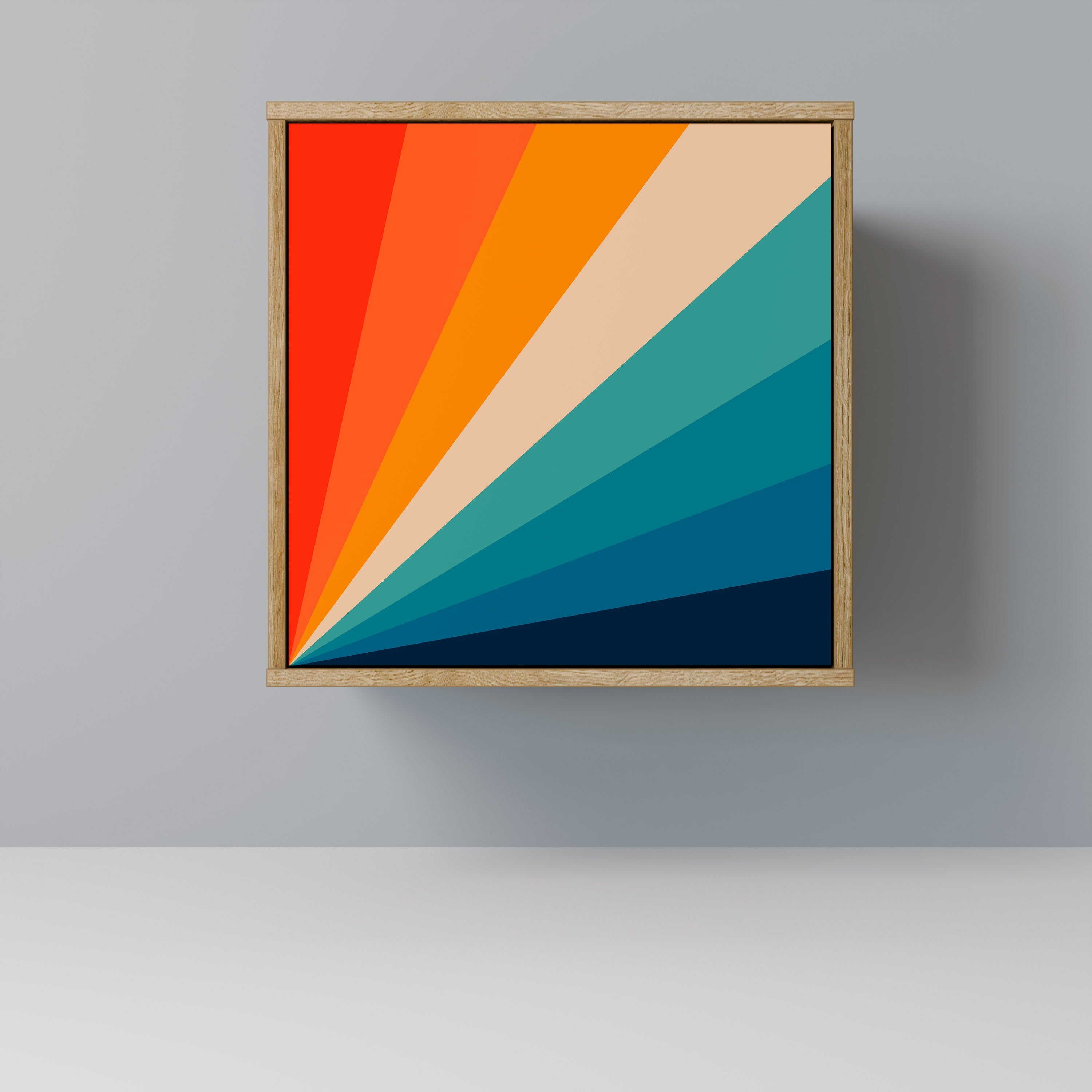 PRISM CONCUSSION Aparador de 1 Porta em Efeito Carvalho