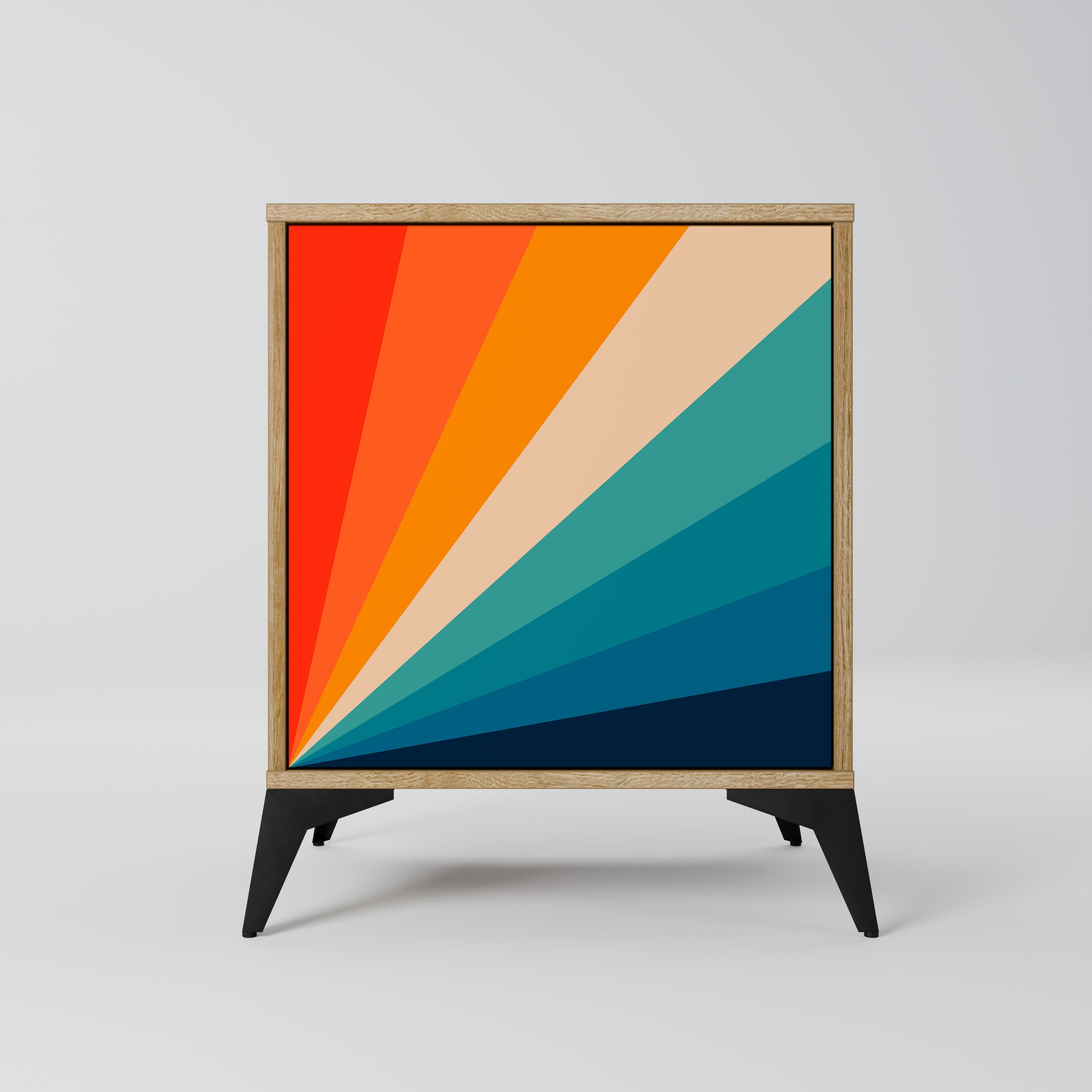 PRISM CONCUSSION Aparador de 1 Porta em Efeito Carvalho