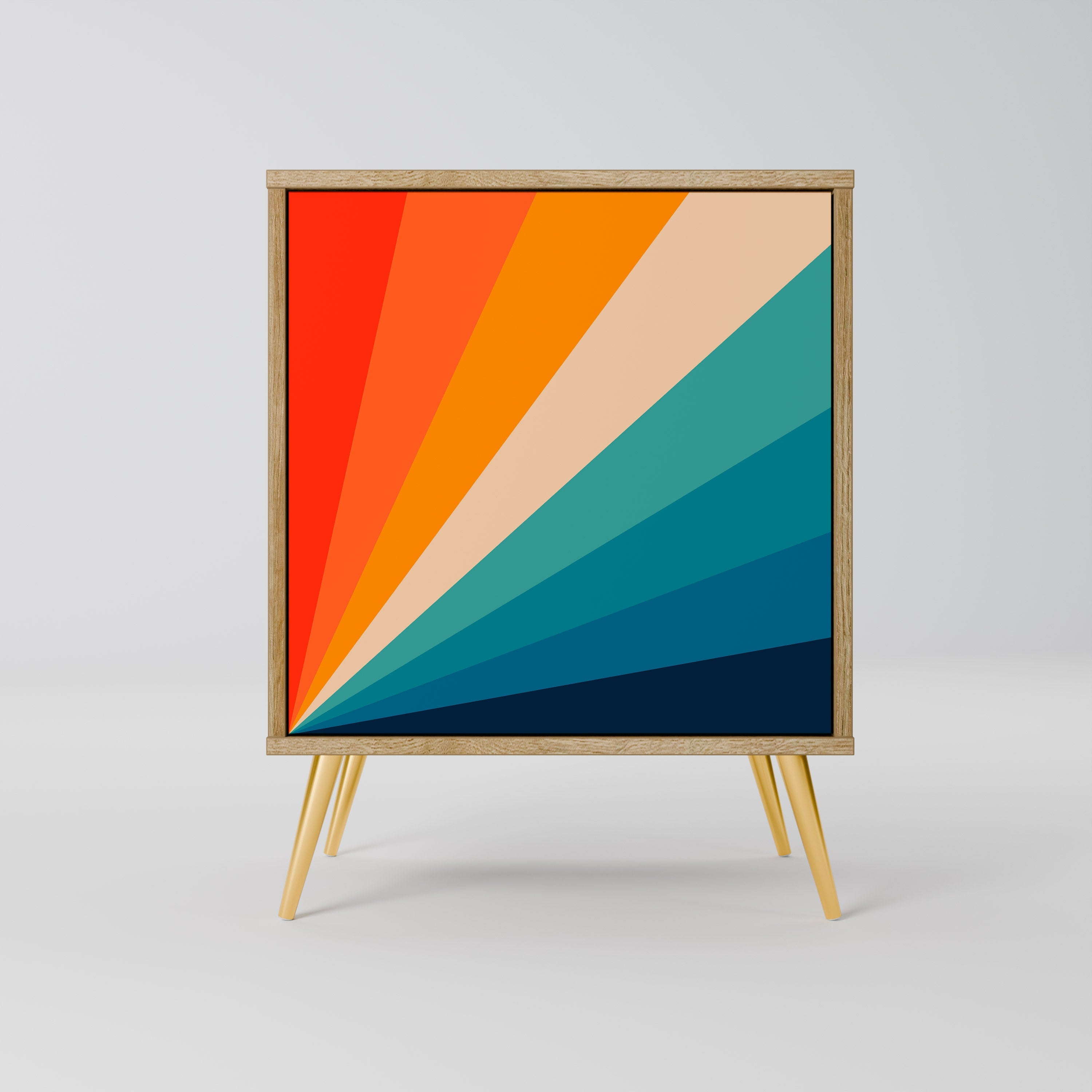 PRISM CONCUSSION Aparador de 1 Porta em Efeito Carvalho