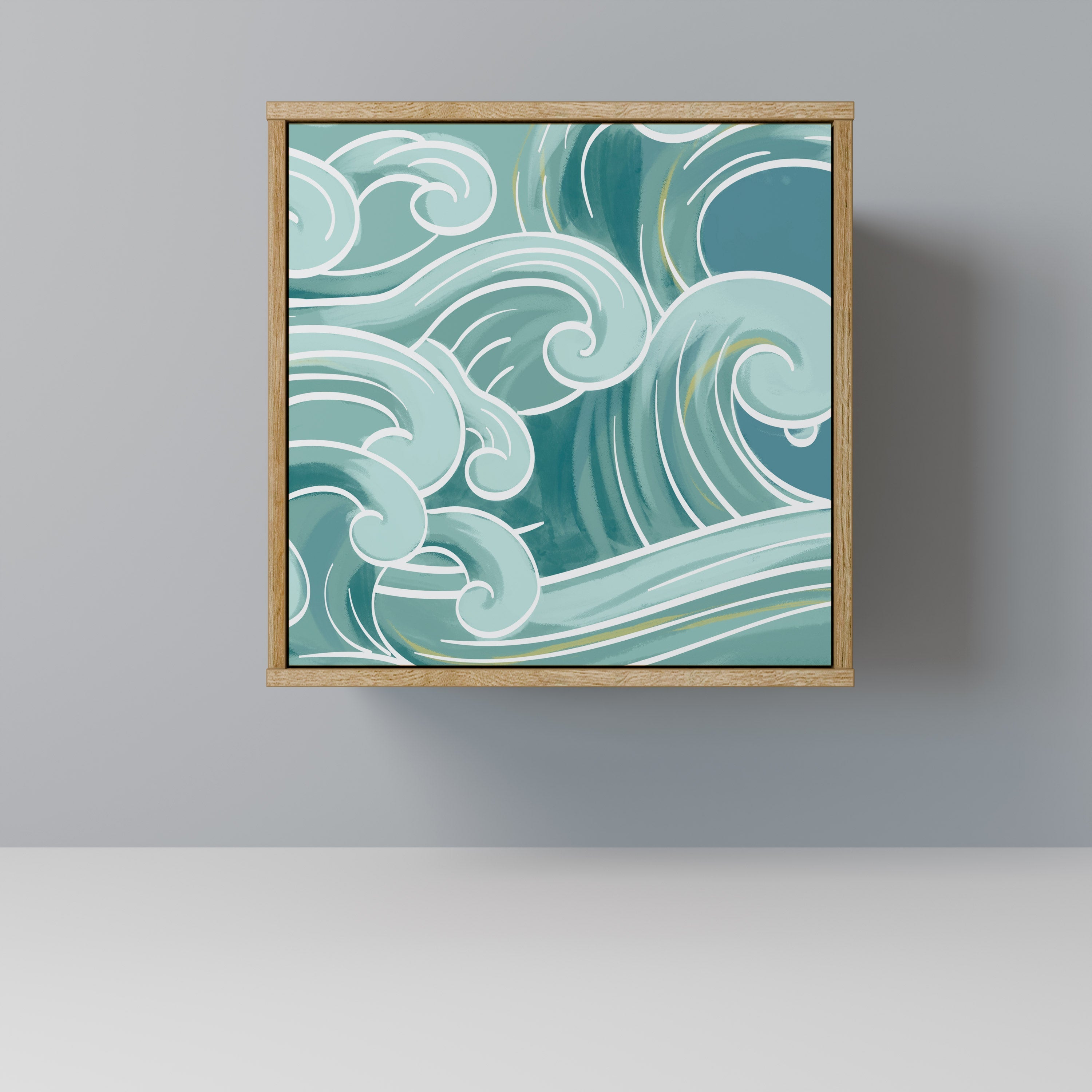 ASIAN SWAY Aparador de 1 Porta em Efeito Carvalho