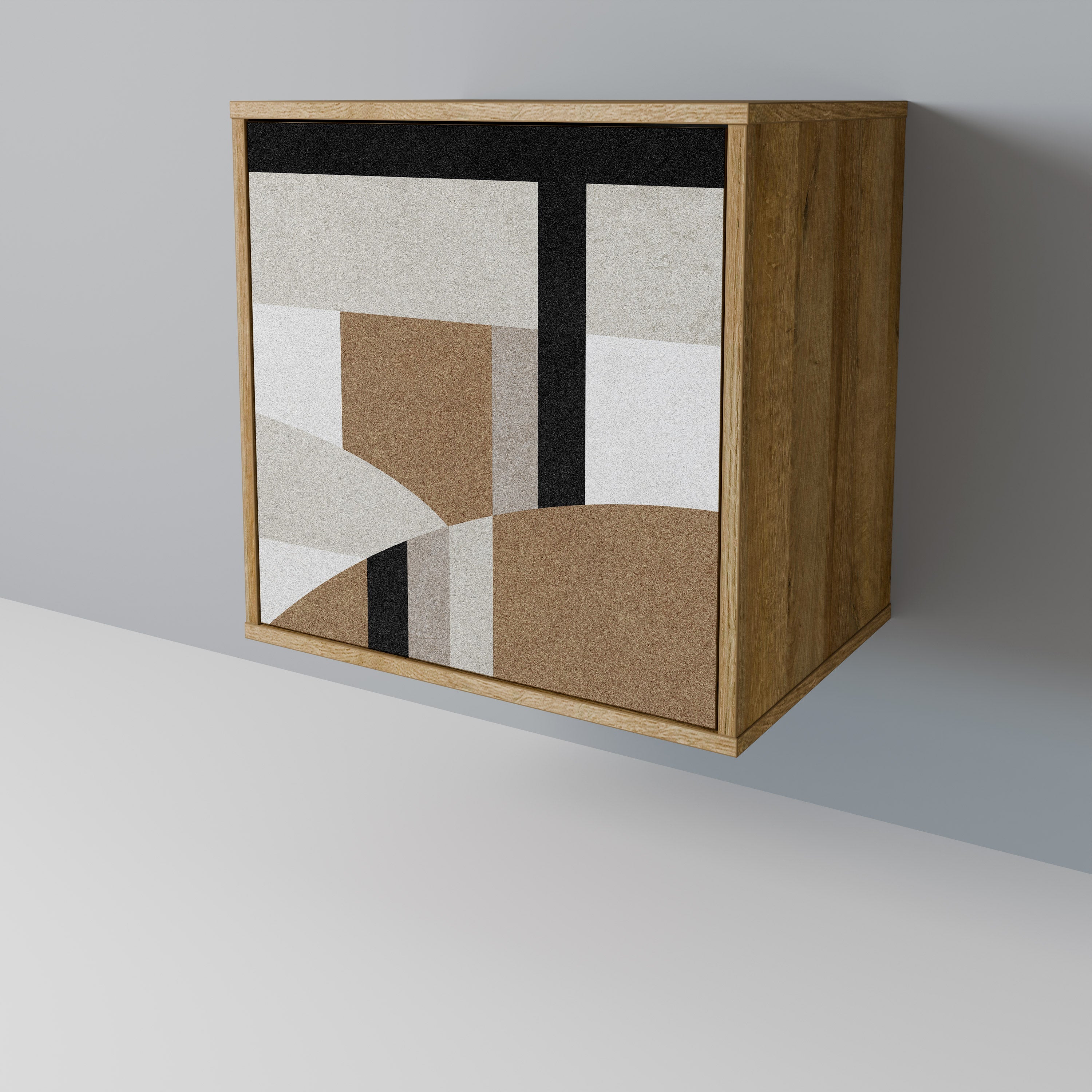 DELICATE MEMENTO Aparador de 1 Porta em Efeito Carvalho