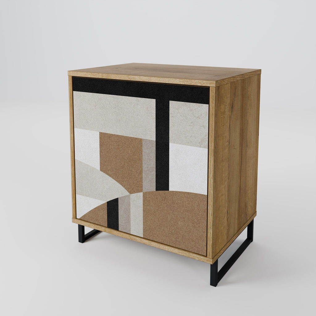 DELICATE MEMENTO Aparador de 1 Porta em Efeito Carvalho