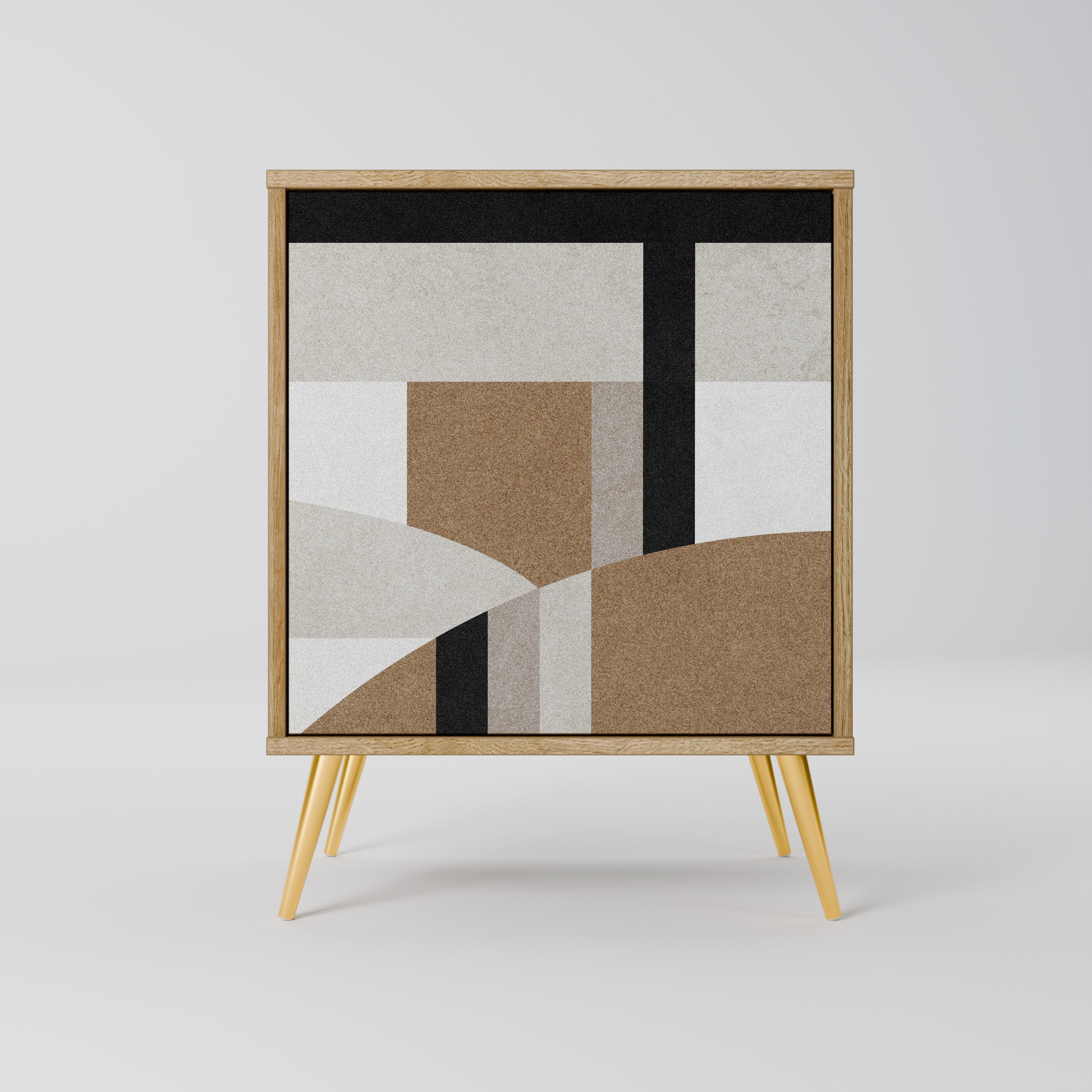 DELICATE MEMENTO Aparador de 1 Porta em Efeito Carvalho