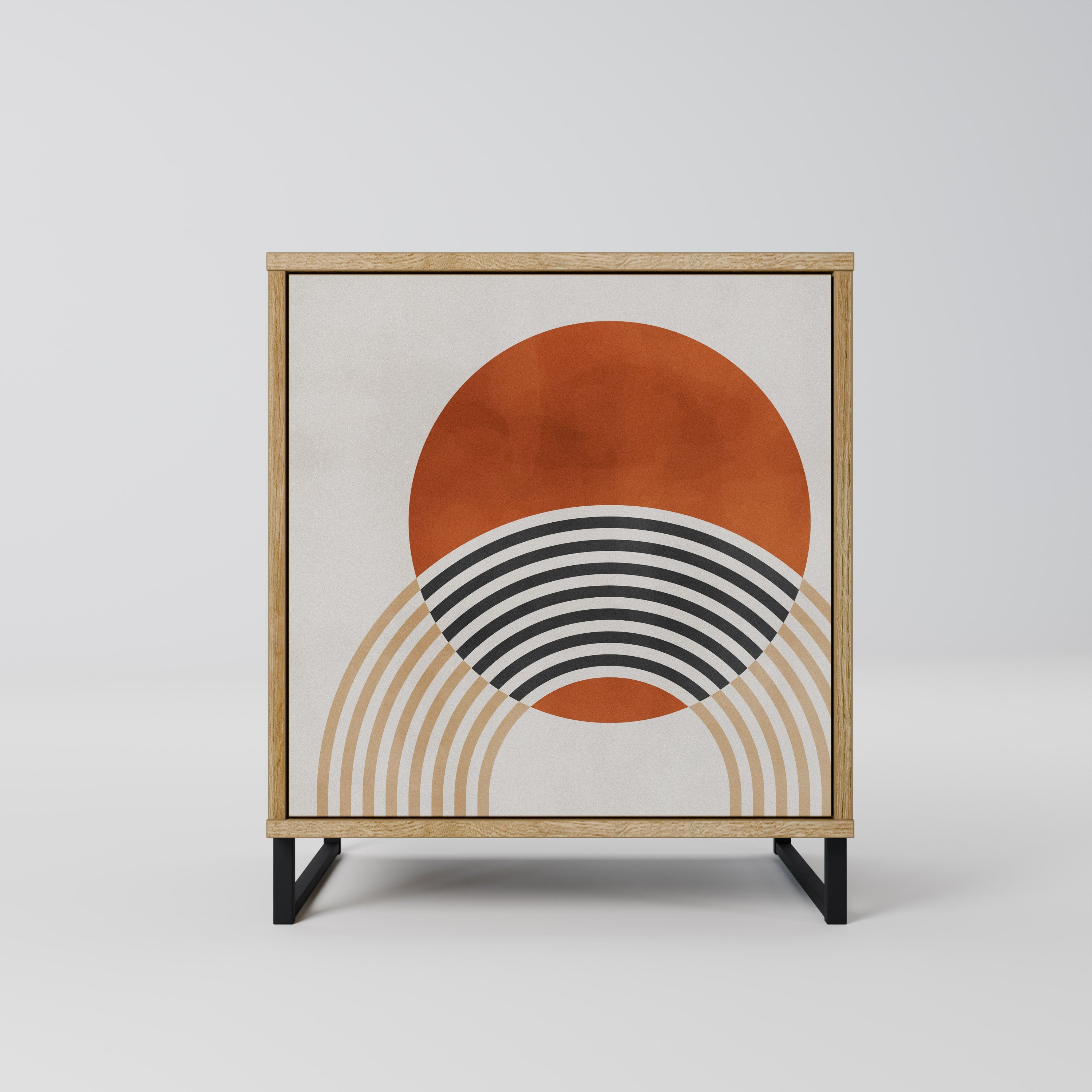 SPACE AROUND Aparador de 1 Porta em Efeito Carvalho