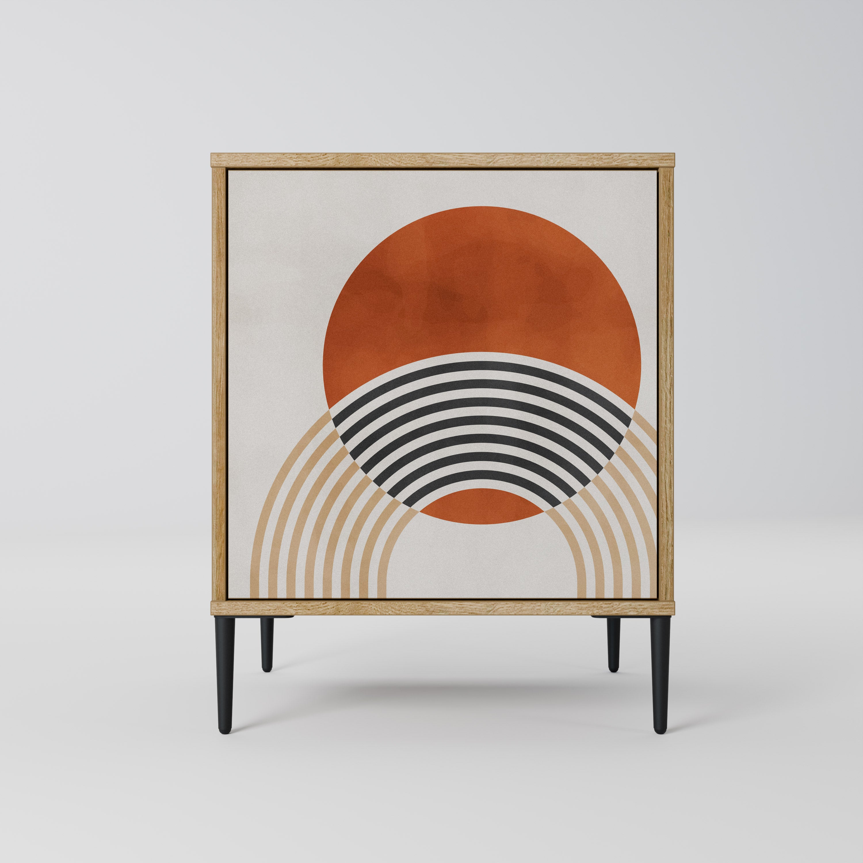 SPACE AROUND Aparador de 1 Porta em Efeito Carvalho