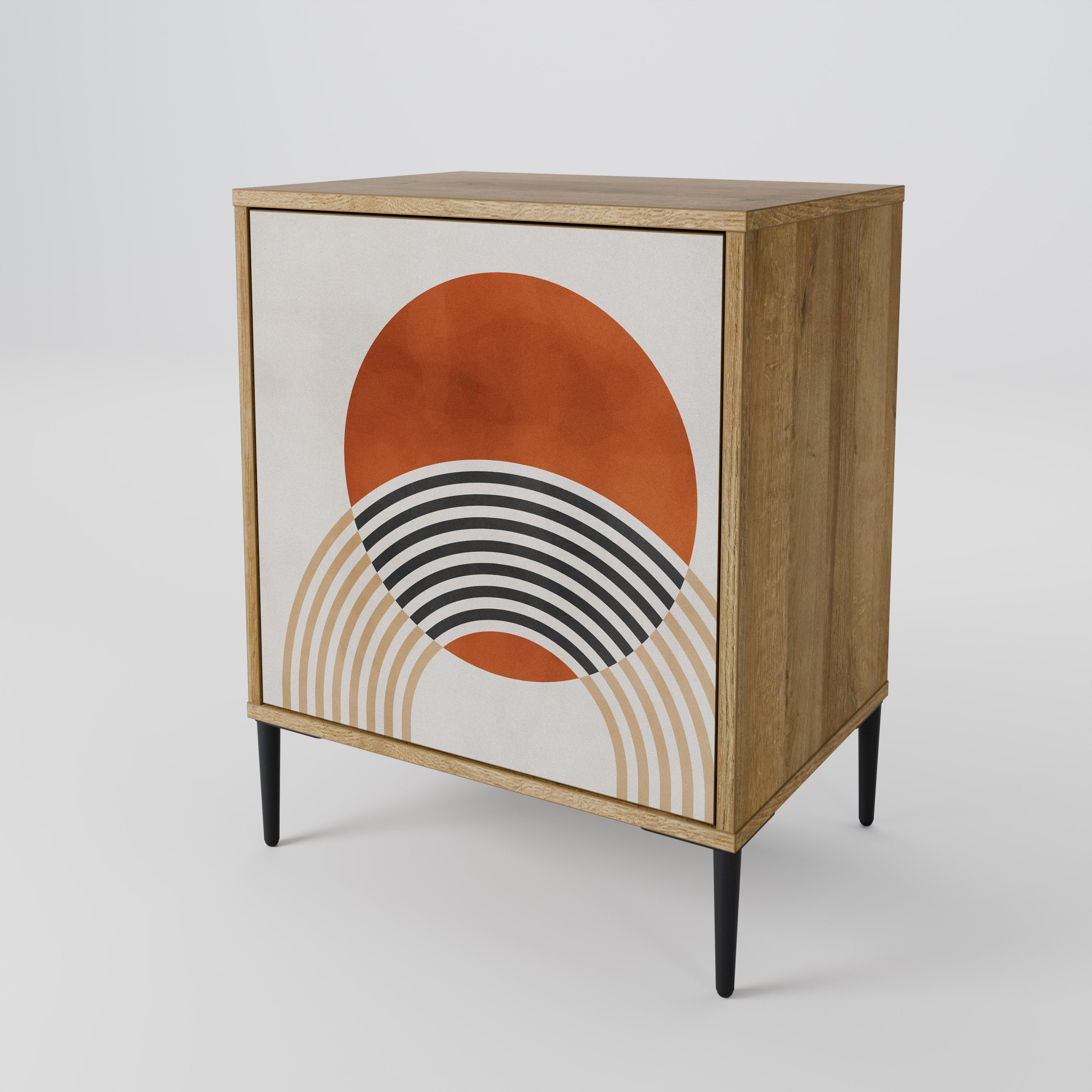 SPACE AROUND Aparador de 1 Porta em Efeito Carvalho