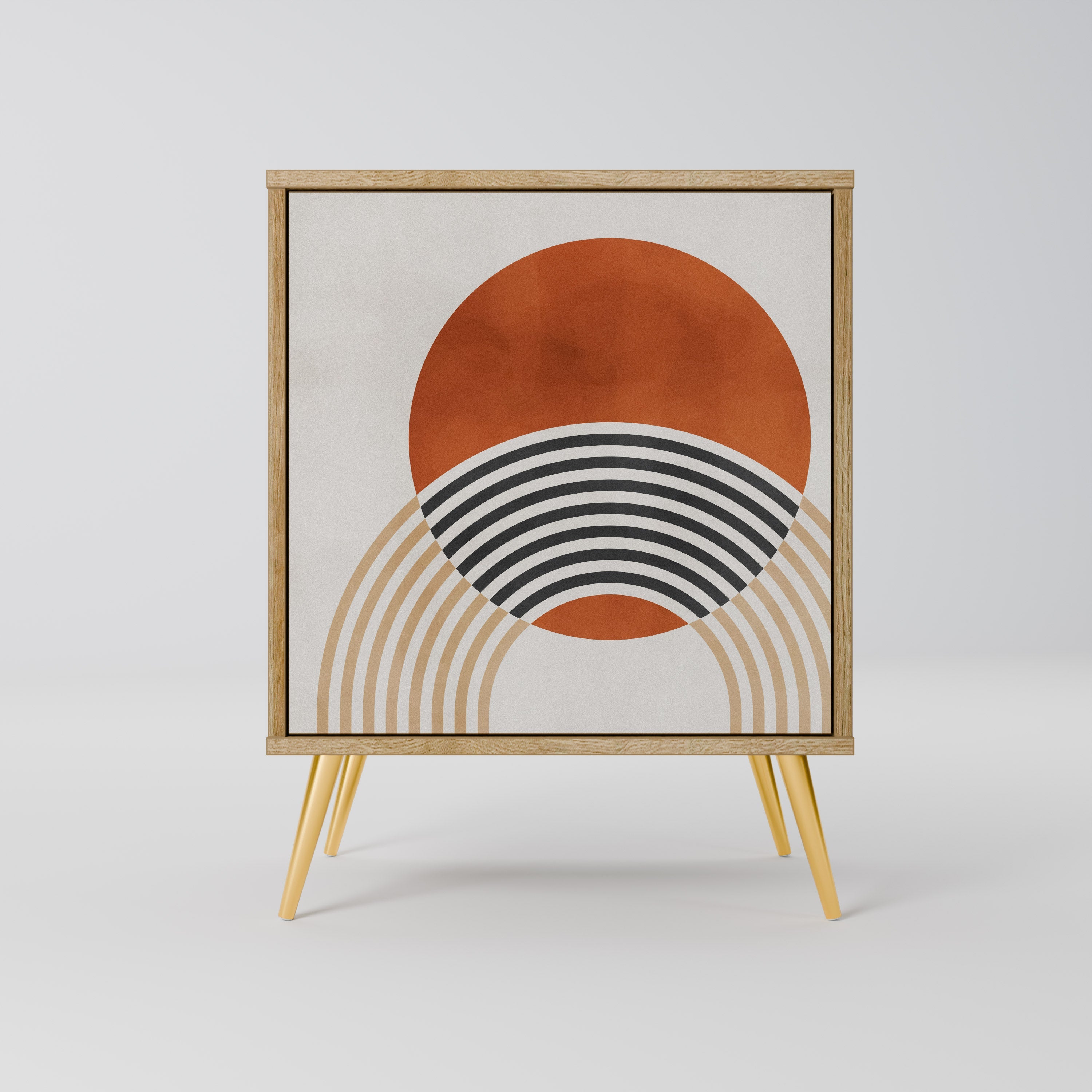 SPACE AROUND Aparador de 1 Porta em Efeito Carvalho