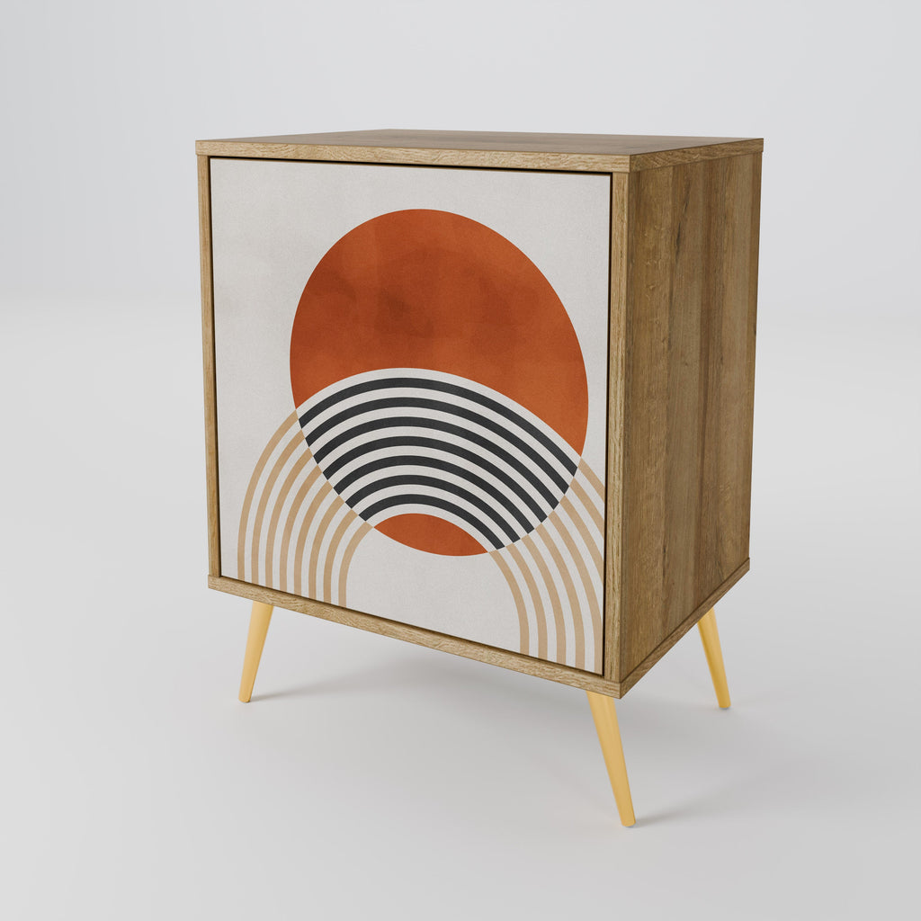 SPACE AROUND Aparador de 1 Porta em Efeito Carvalho