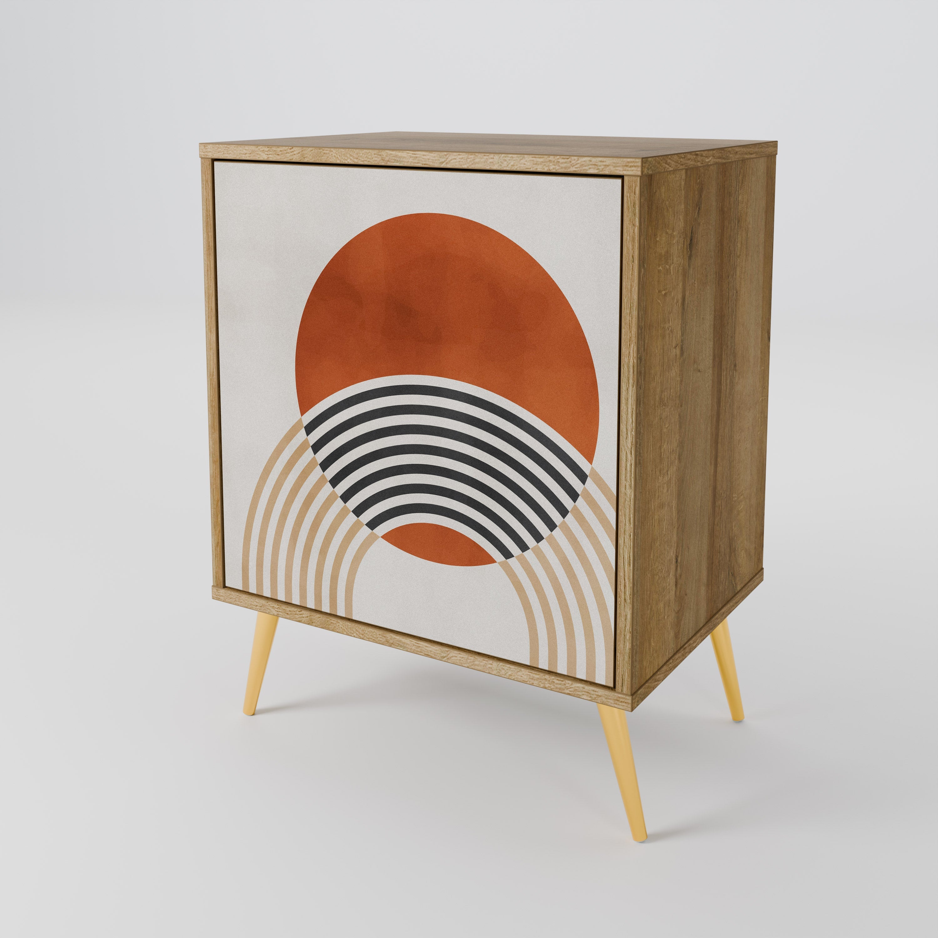 SPACE AROUND Aparador de 1 Porta em Efeito Carvalho