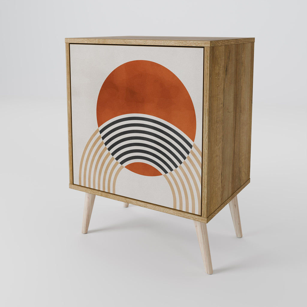 SPACE AROUND Aparador de 1 Porta em Efeito Carvalho