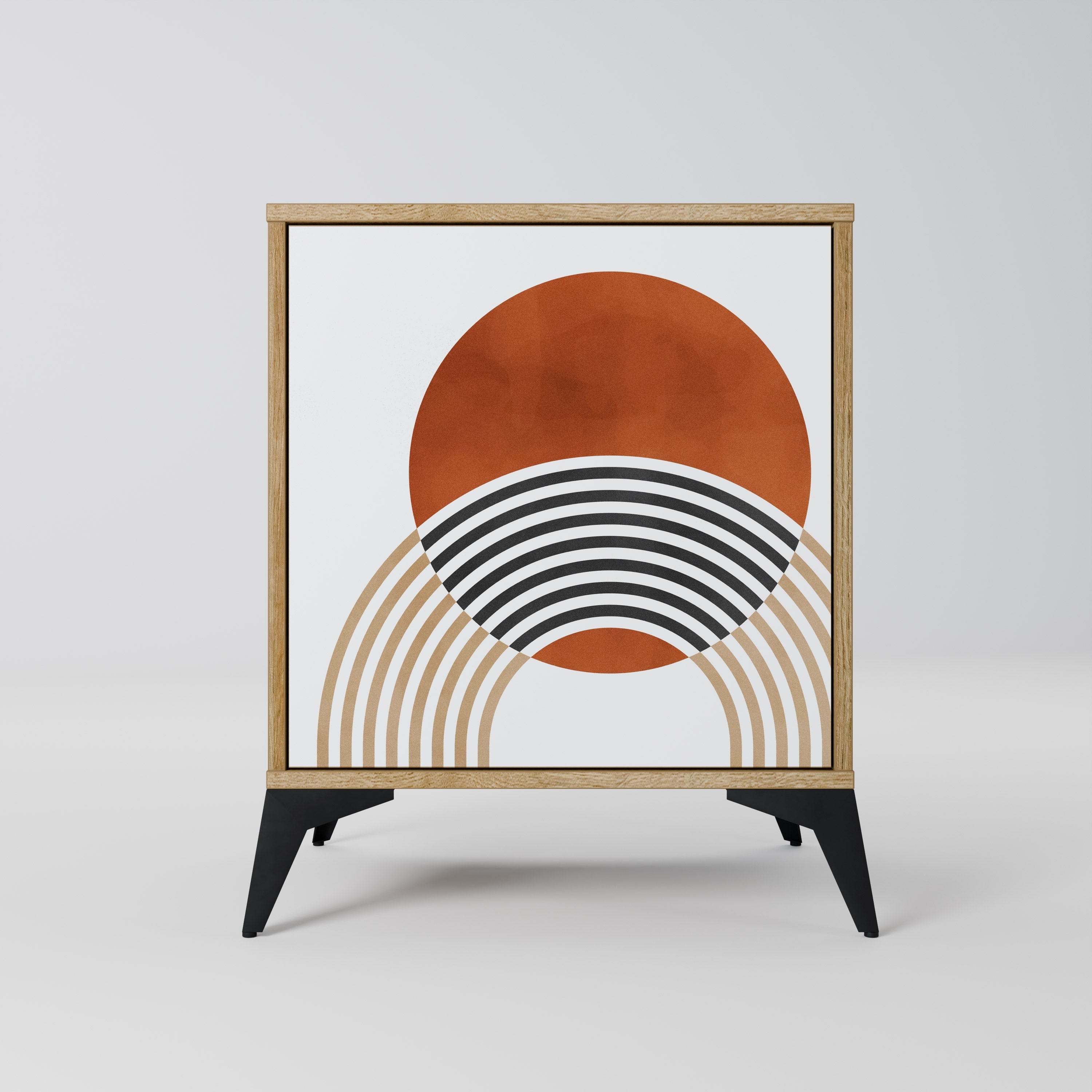 CIRCLE RHYTM Aparador de 1 Porta em Efeito Carvalho