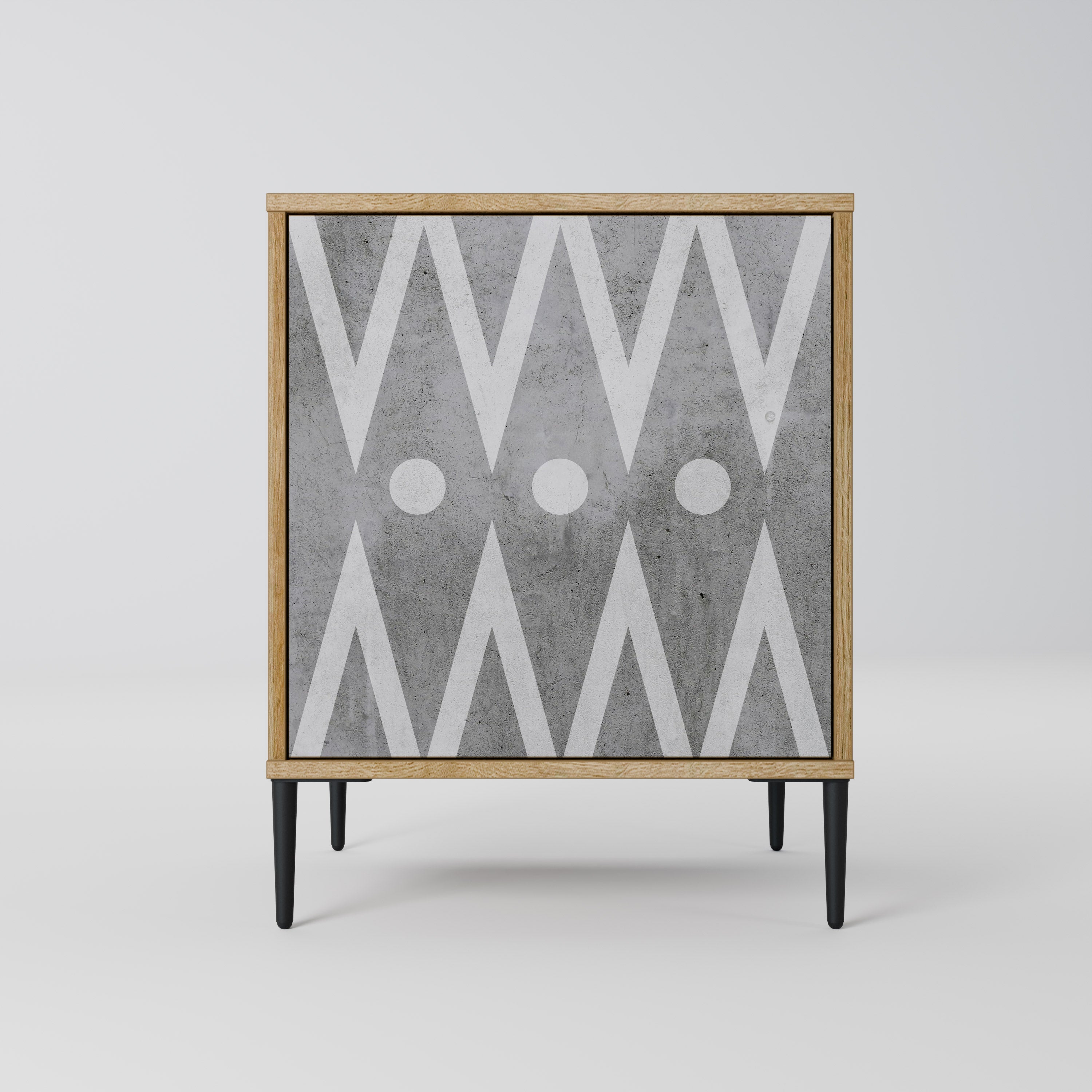 SHARP EDGES Aparador de 1 Porta em Efeito Carvalho