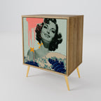 KANAGAWA BEAUTY Aparador de 1 Porta em Efeito Carvalho