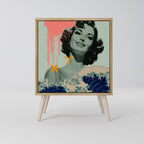 KANAGAWA BEAUTY Aparador de 1 Porta em Efeito Carvalho