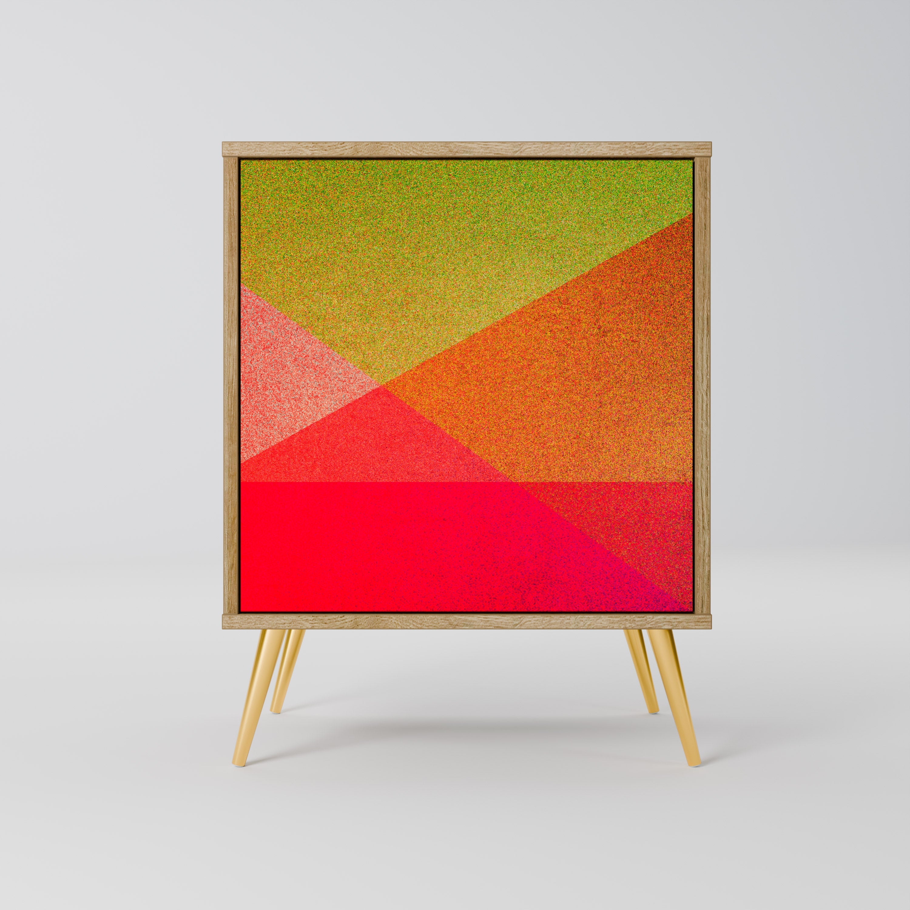 VIVID GEOMETRY Aparador de 1 Porta em Efeito Carvalho