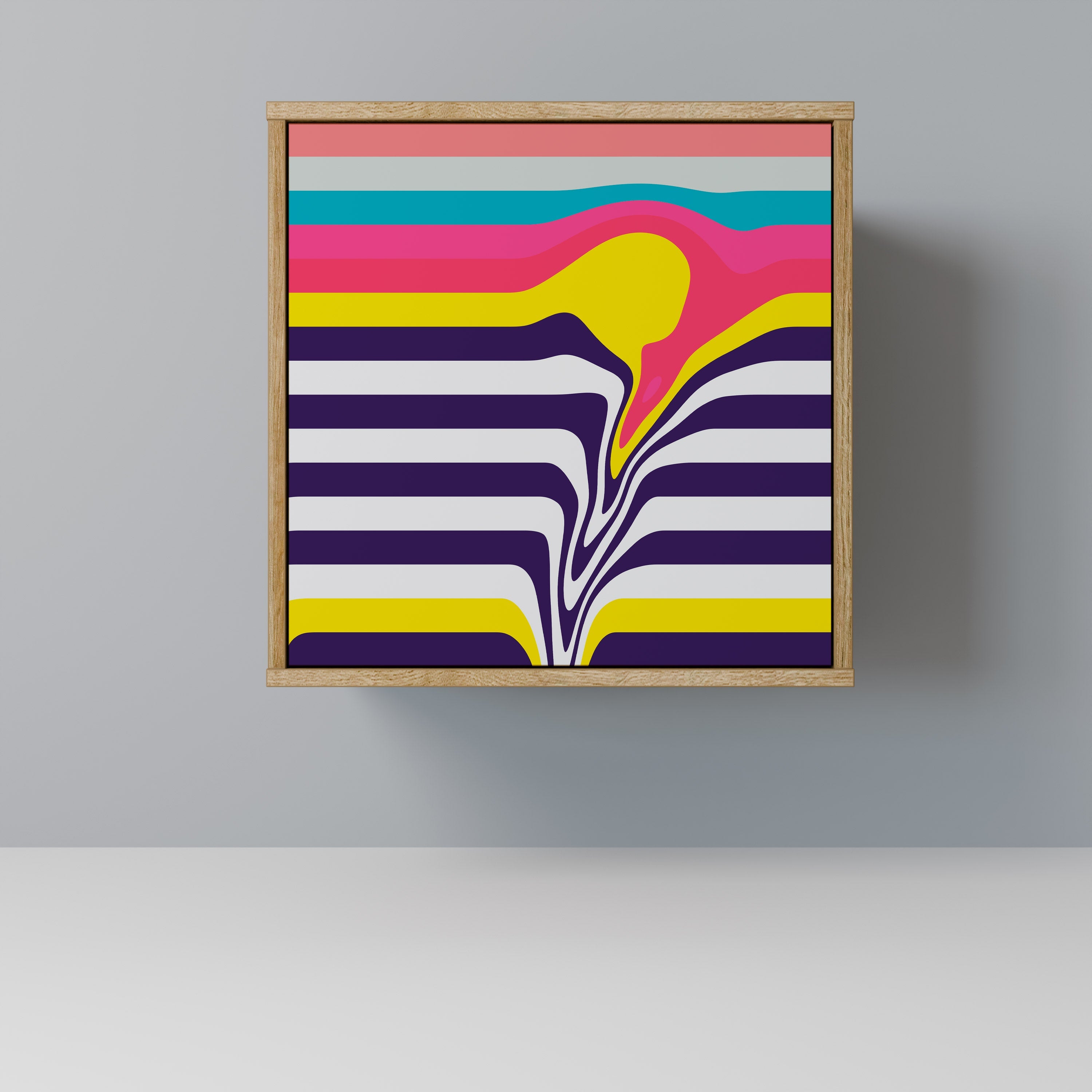 TONE COLLAPSE Aparador de 1 Porta em Efeito Carvalho