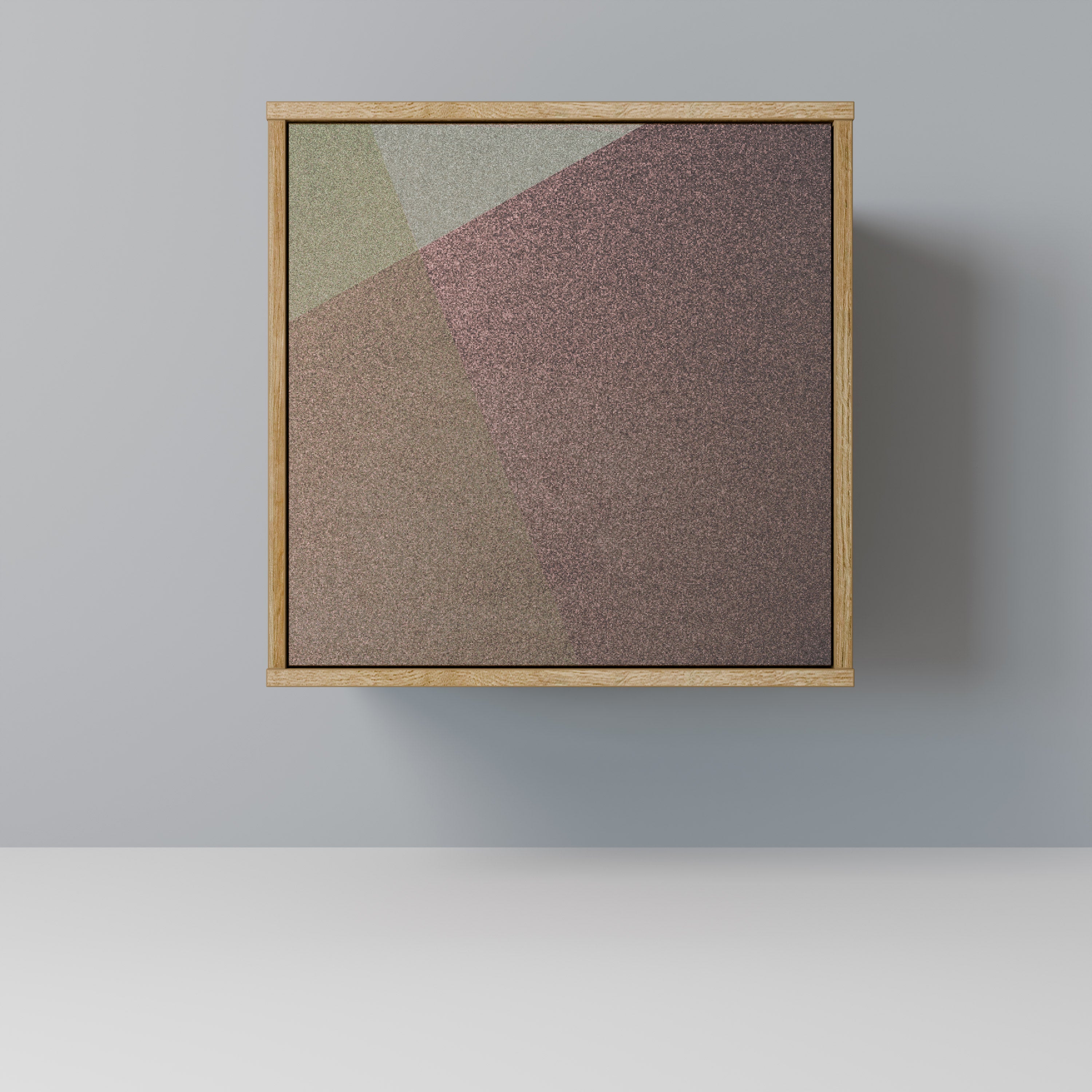 BEIGE GEOMETRY Aparador de 1 Porta em Efeito Carvalho