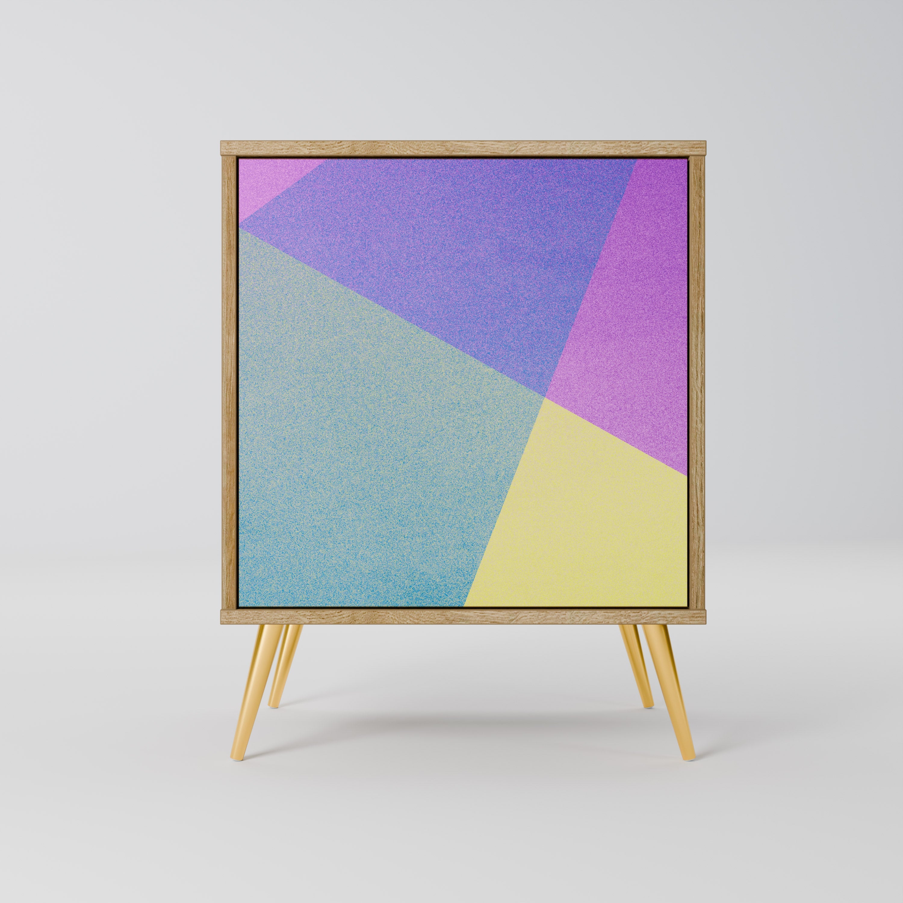 BRIGHT GEOMETRY Aparador de 1 Porta em Efeito Carvalho