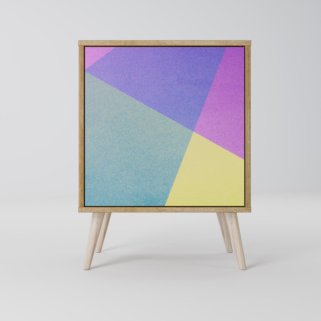 BRIGHT GEOMETRY Aparador de 1 Porta em Efeito Carvalho