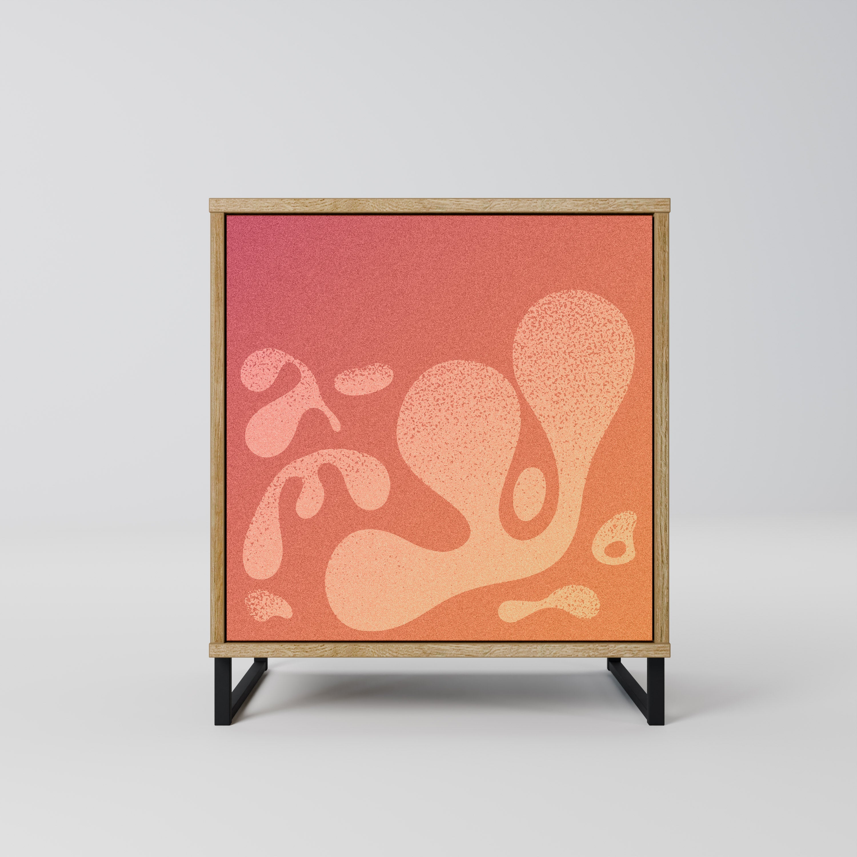 IRREGULAR PINK Aparador de 1 Porta em Efeito Carvalho