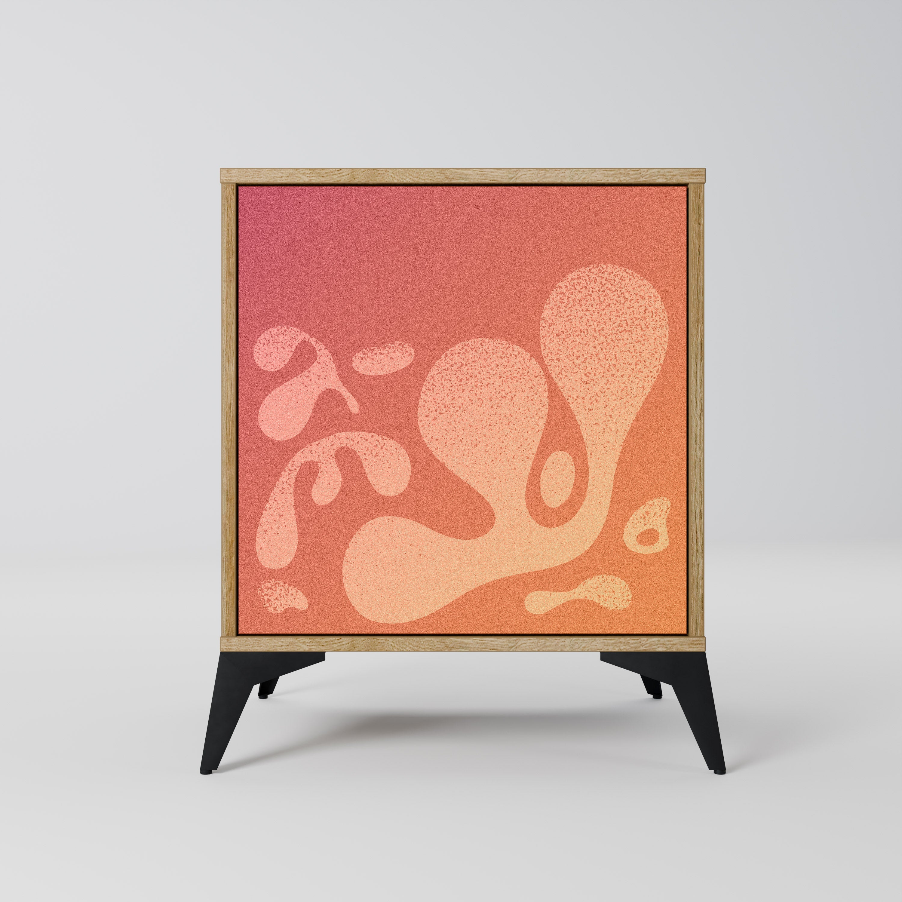 IRREGULAR PINK Aparador de 1 Porta em Efeito Carvalho