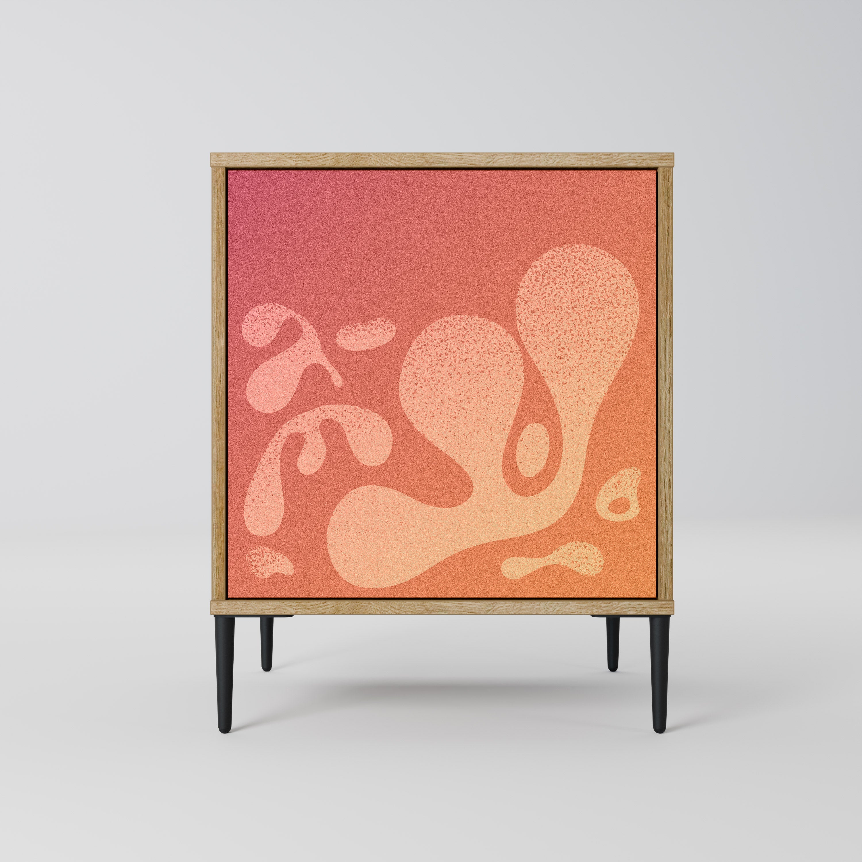 IRREGULAR PINK Aparador de 1 Porta em Efeito Carvalho