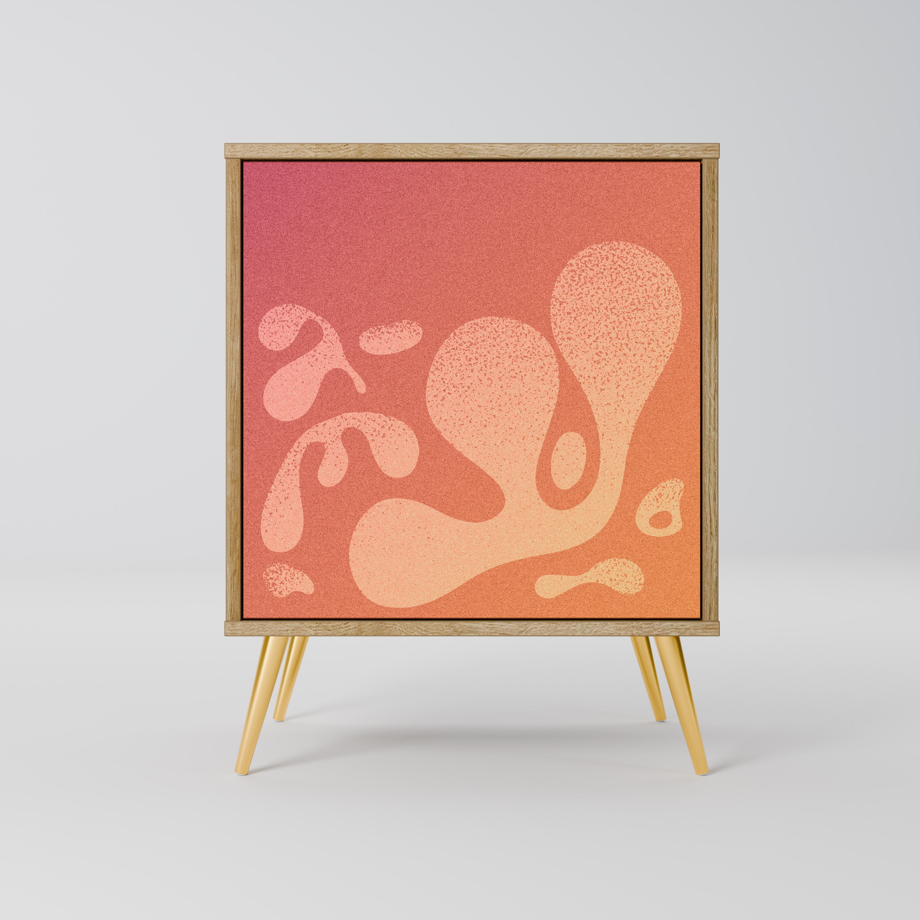 IRREGULAR PINK Aparador de 1 Porta em Efeito Carvalho