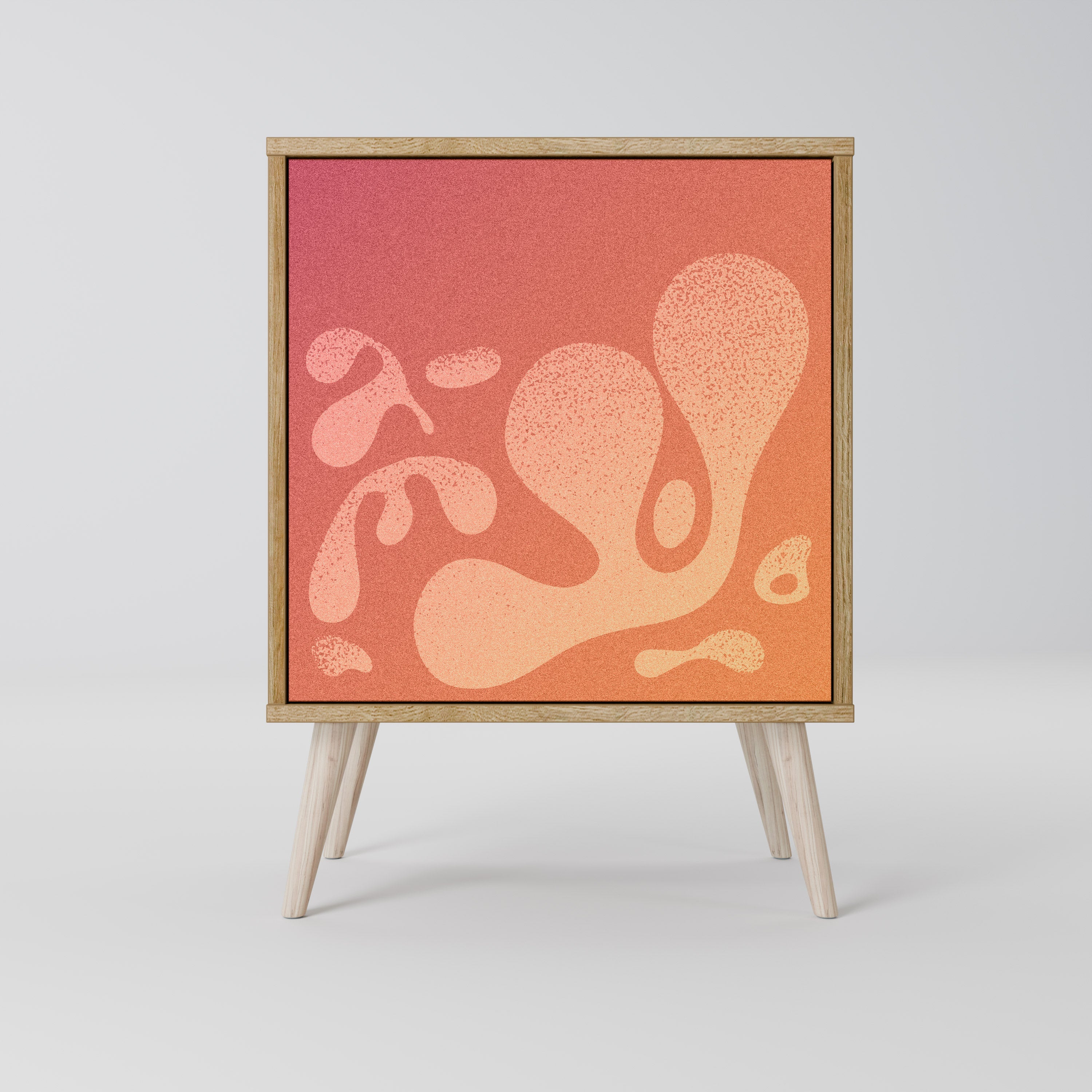 IRREGULAR PINK Aparador de 1 Porta em Efeito Carvalho