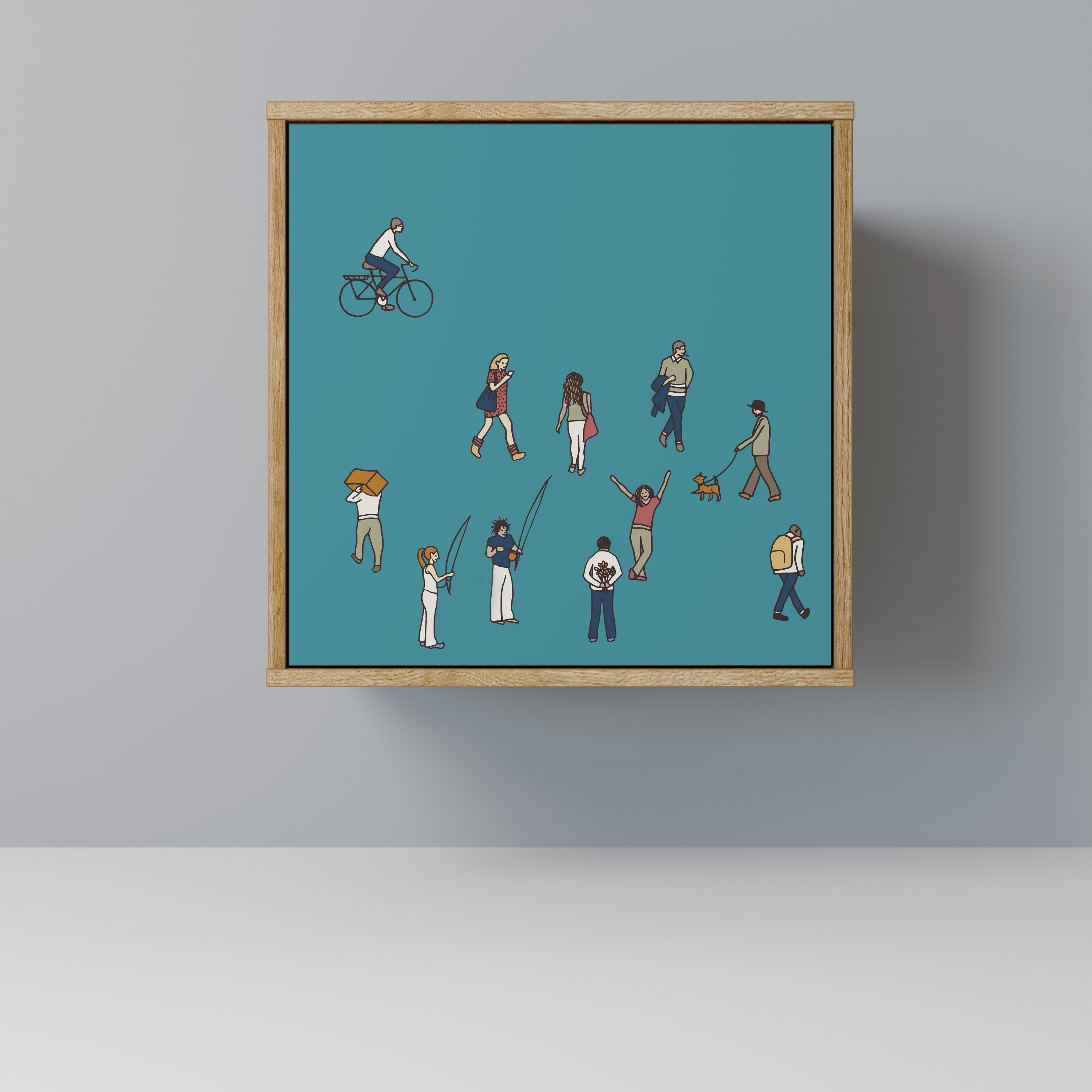 COLLECTIVE STREAM Aparador de 1 Porta em Efeito Carvalho