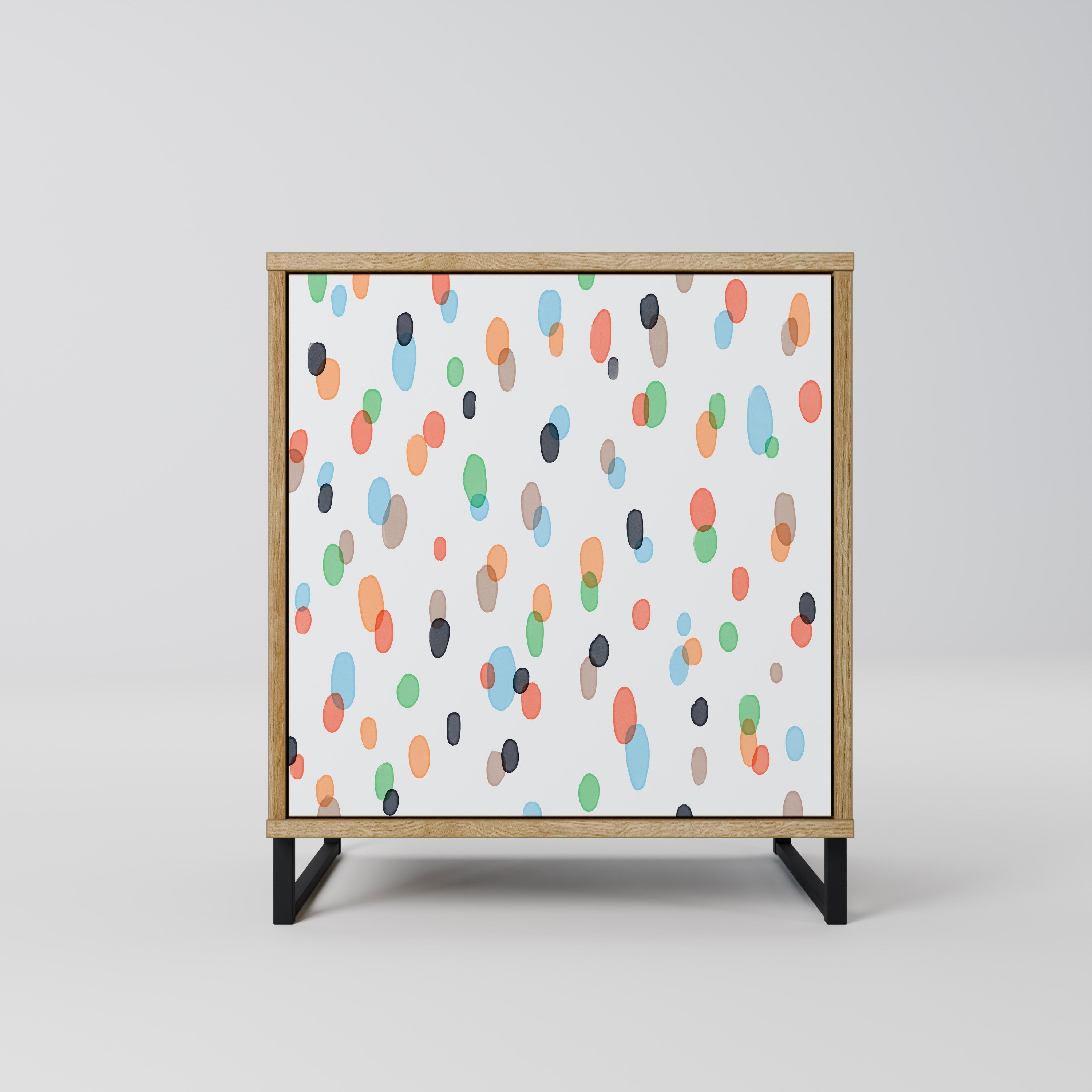 ENERGETIC SPOTS Aparador de 1 Porta em Efeito Carvalho