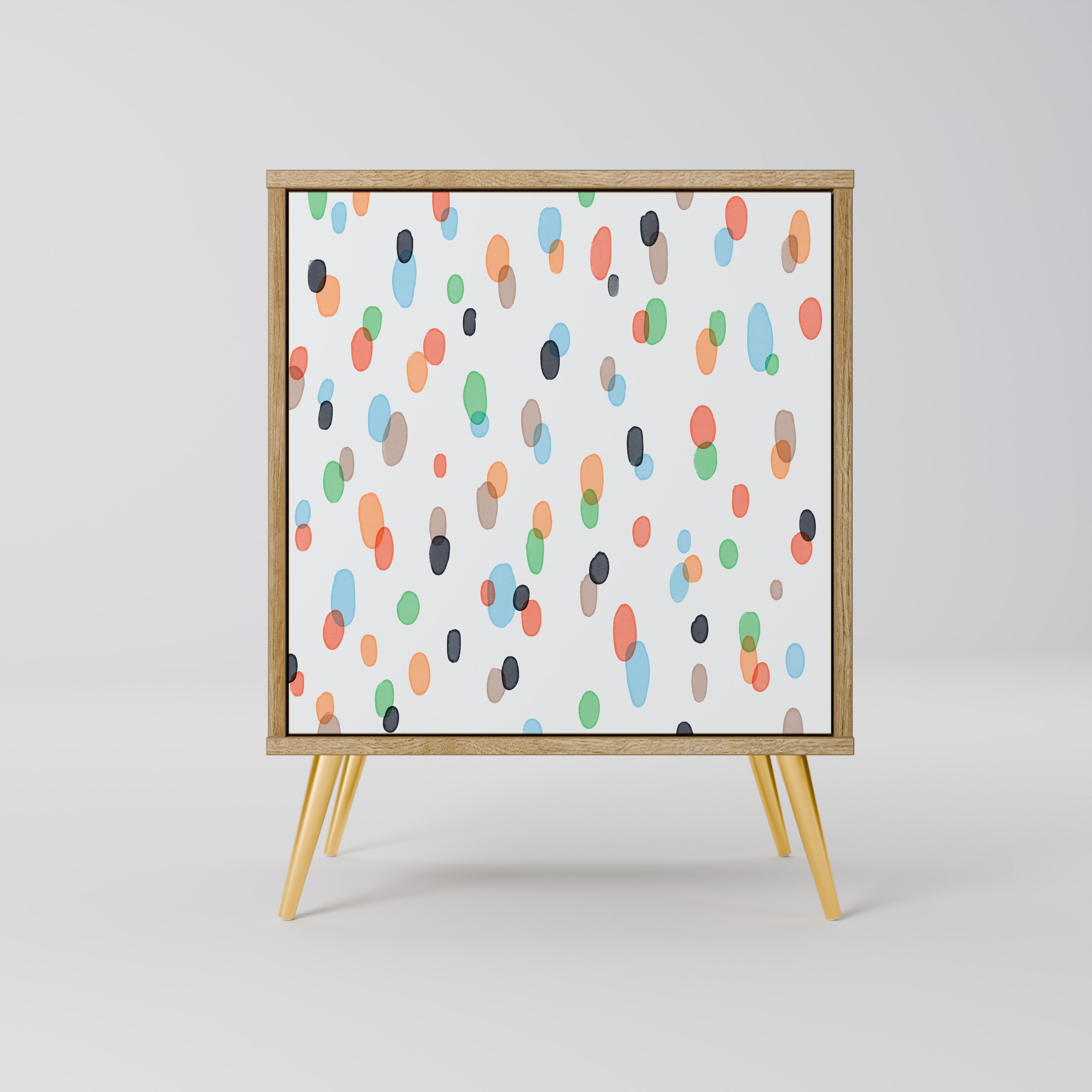 ENERGETIC SPOTS Aparador de 1 Porta em Efeito Carvalho