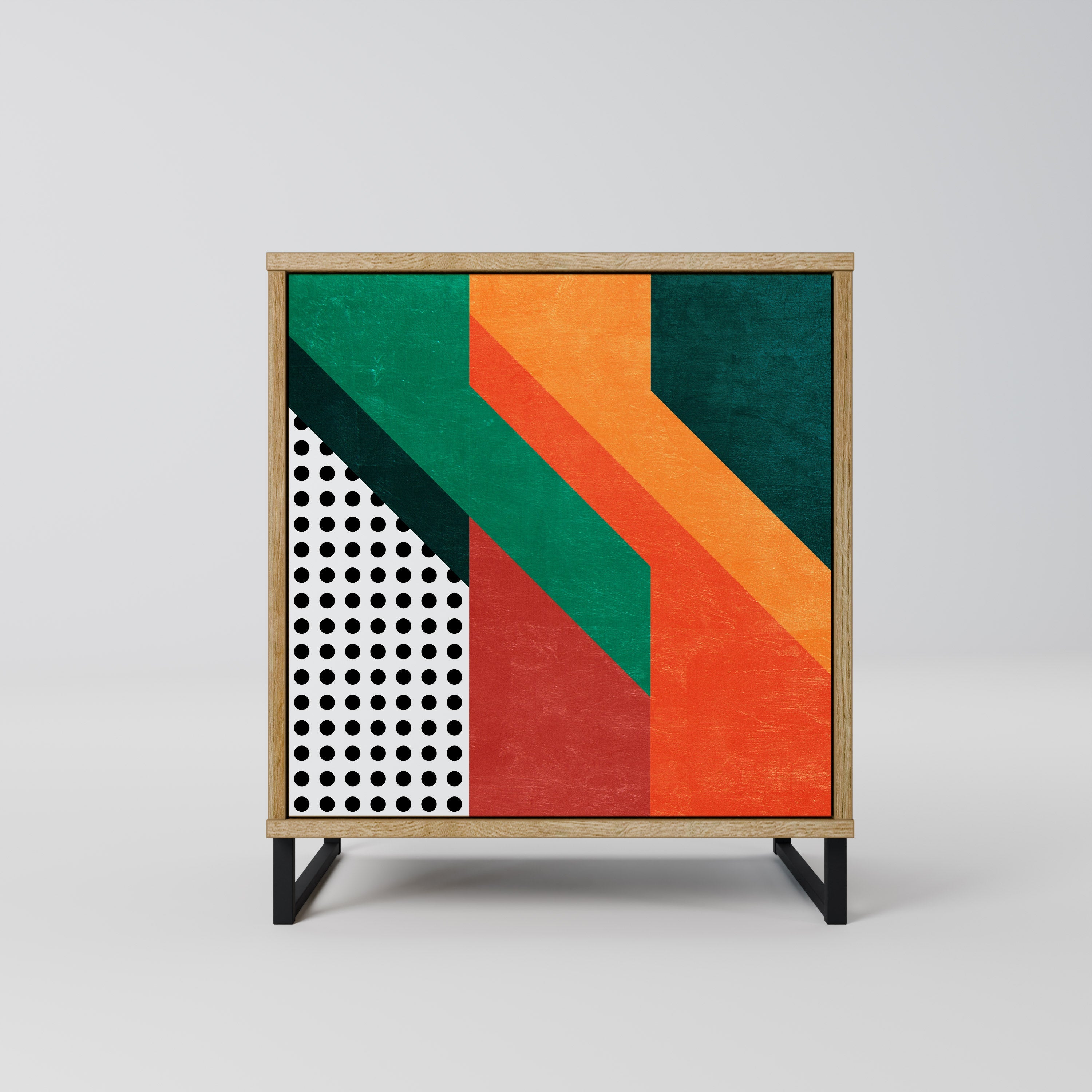 MAKESHIFT ARTISTRY Aparador de 1 Porta em Efeito Carvalho