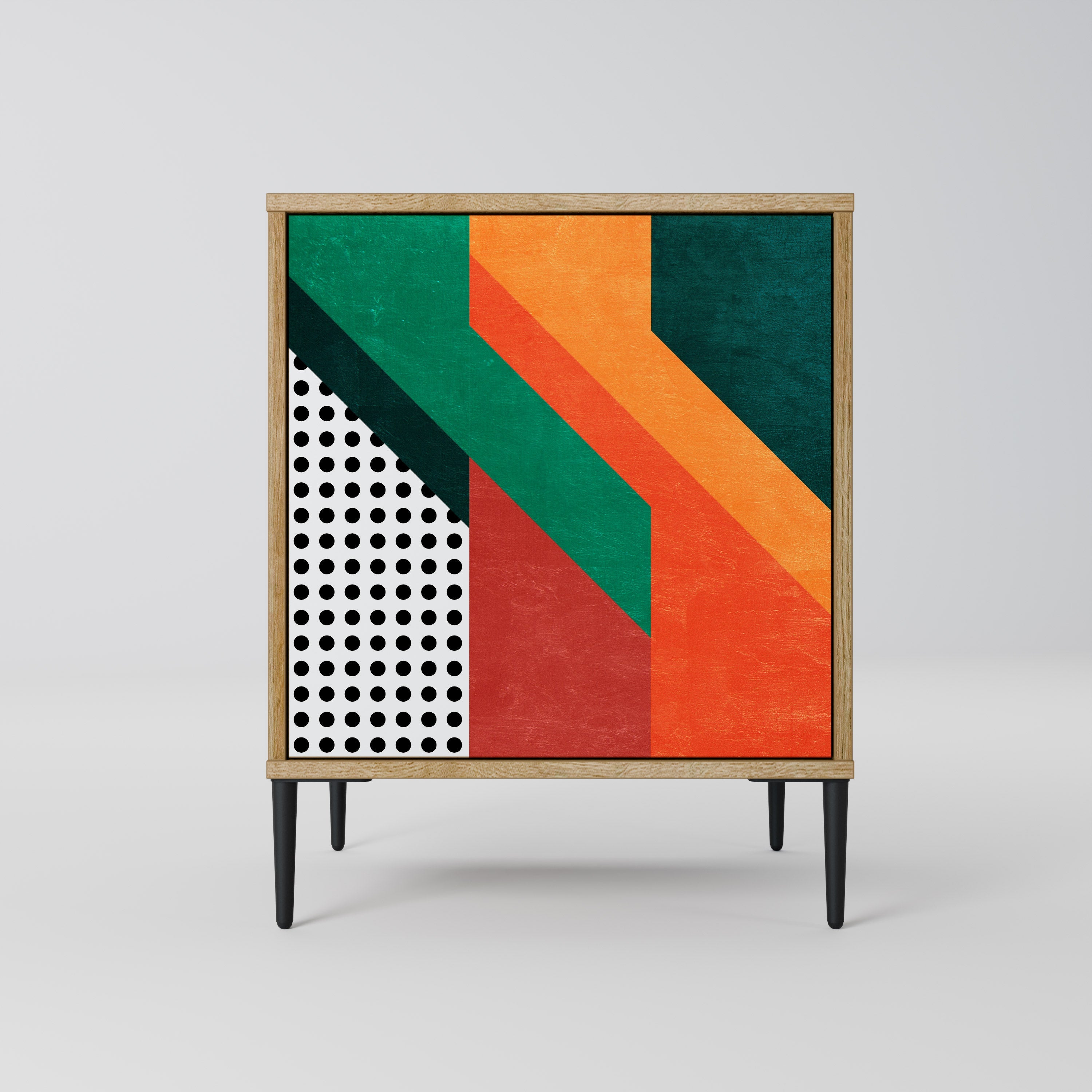 MAKESHIFT ARTISTRY Aparador de 1 Porta em Efeito Carvalho